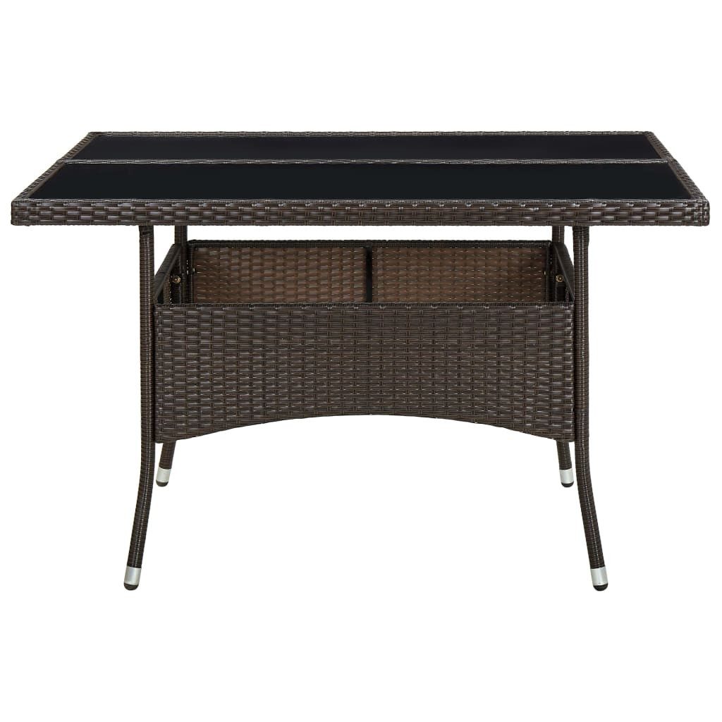 vidaXL Gartentisch Garten-Esstisch Braun Poly Rattan günstig online kaufen