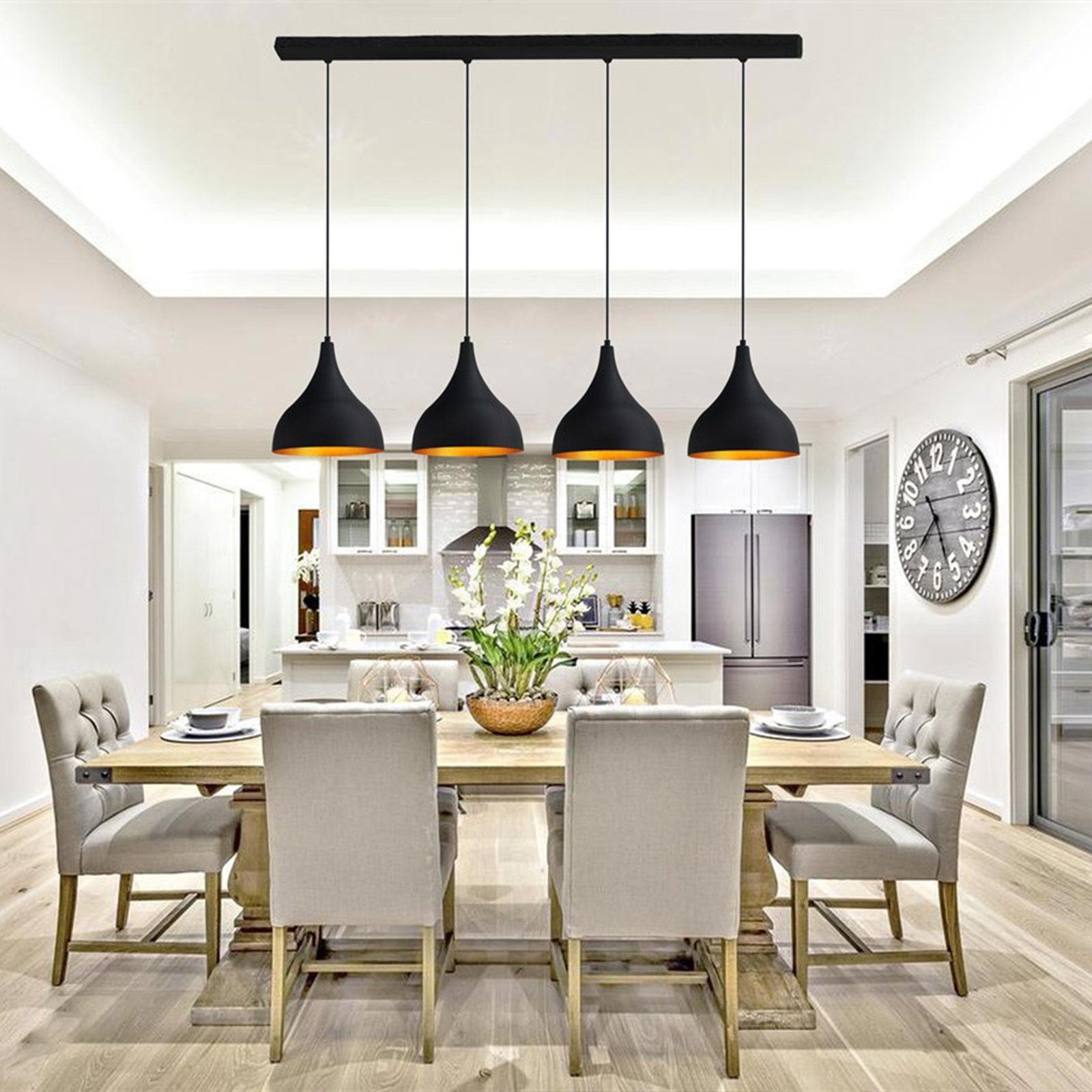 Bamyum Pendelleuchte Bamyum Pendelleuchte I Adash I Schwarz 4 Flammig Metal günstig online kaufen