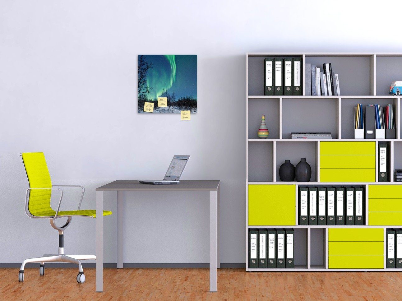 Wallario Memoboard Polarlicht in Schweden