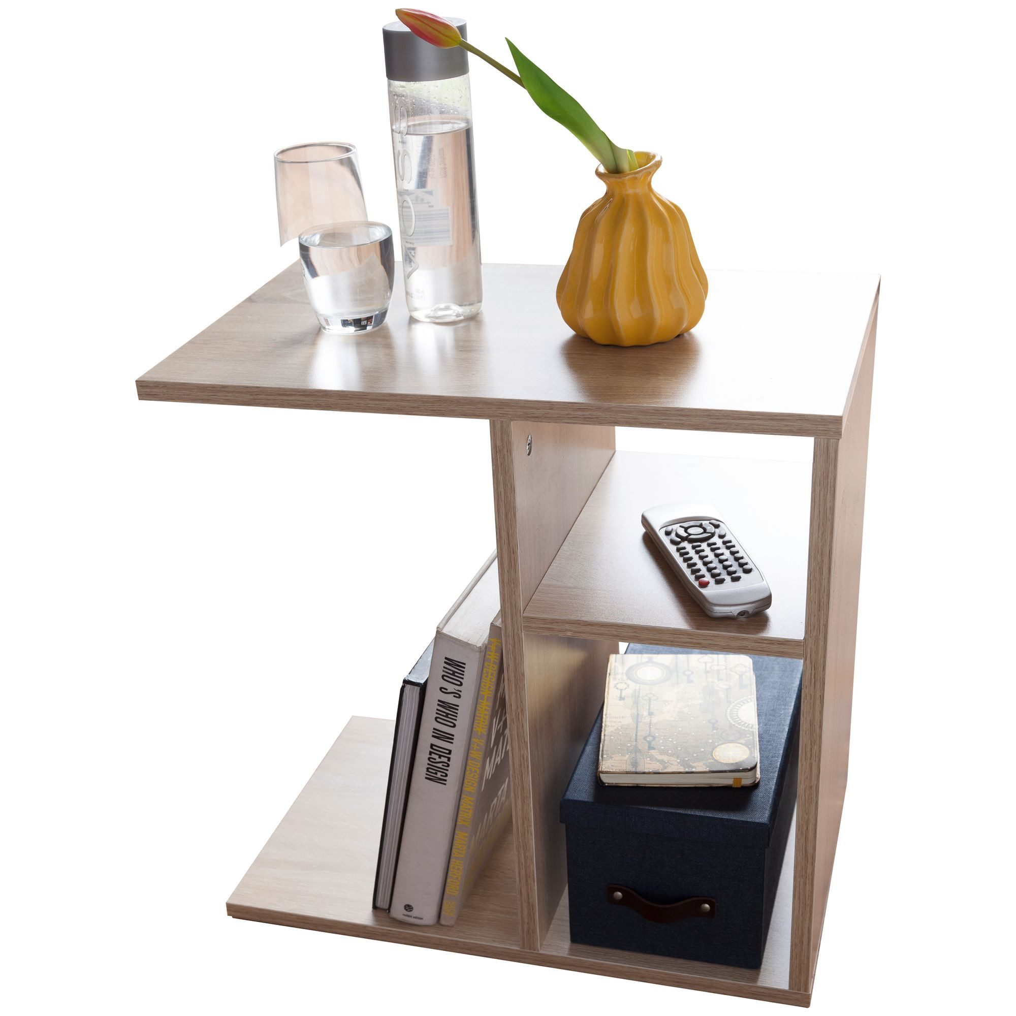 Wohnling Beistelltisch WL5.314 Holz Anstelltisch Couchtisch Klein Sofatisch Sonoma (50x50x30 cm Holz Sonoma, Design Anstelltisch Sofa), Kleiner Wohnzimmertisch, Sofatisch Rechteckig