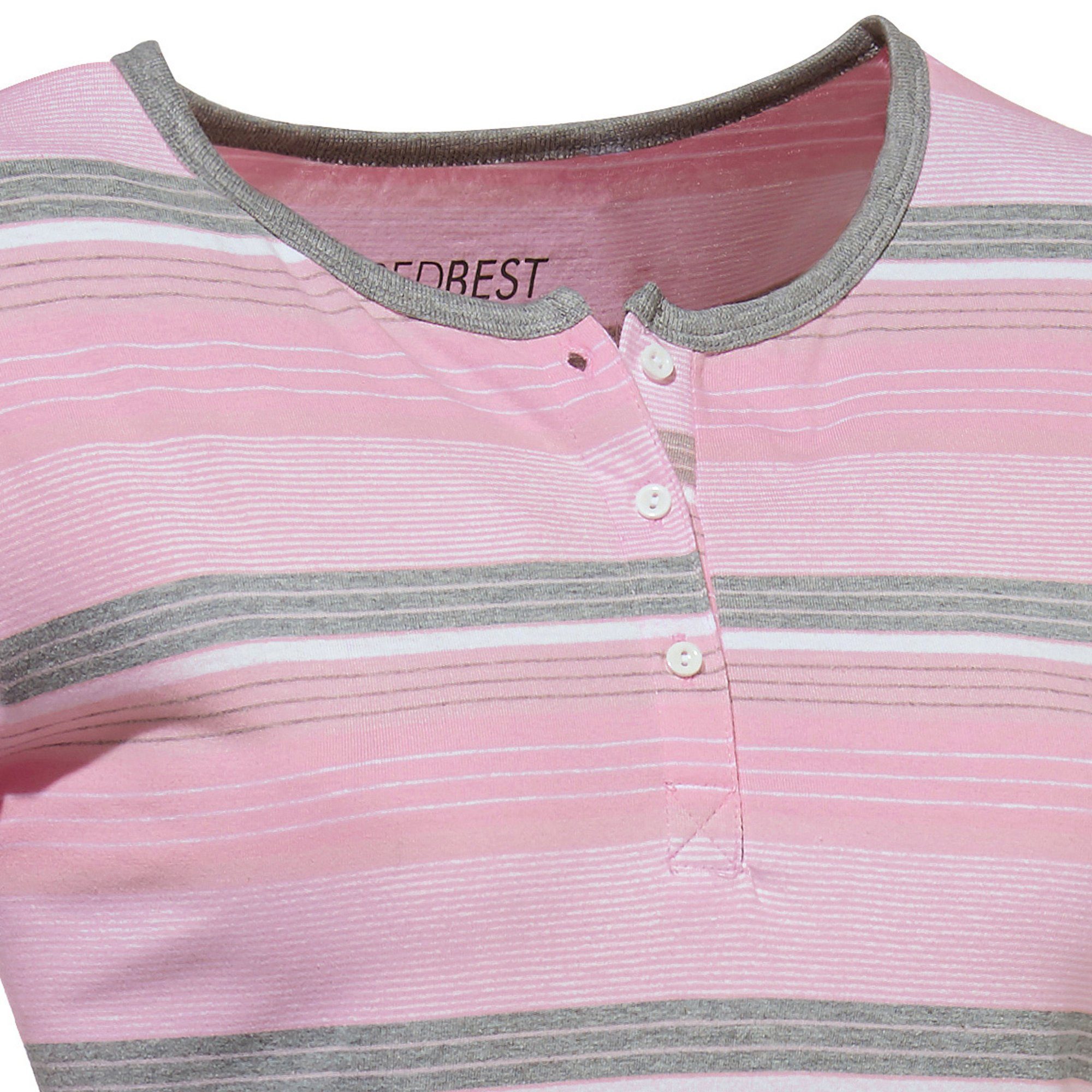 REDBEST Damen-Nachthemd Streifen Nachthemd Single-Jersey