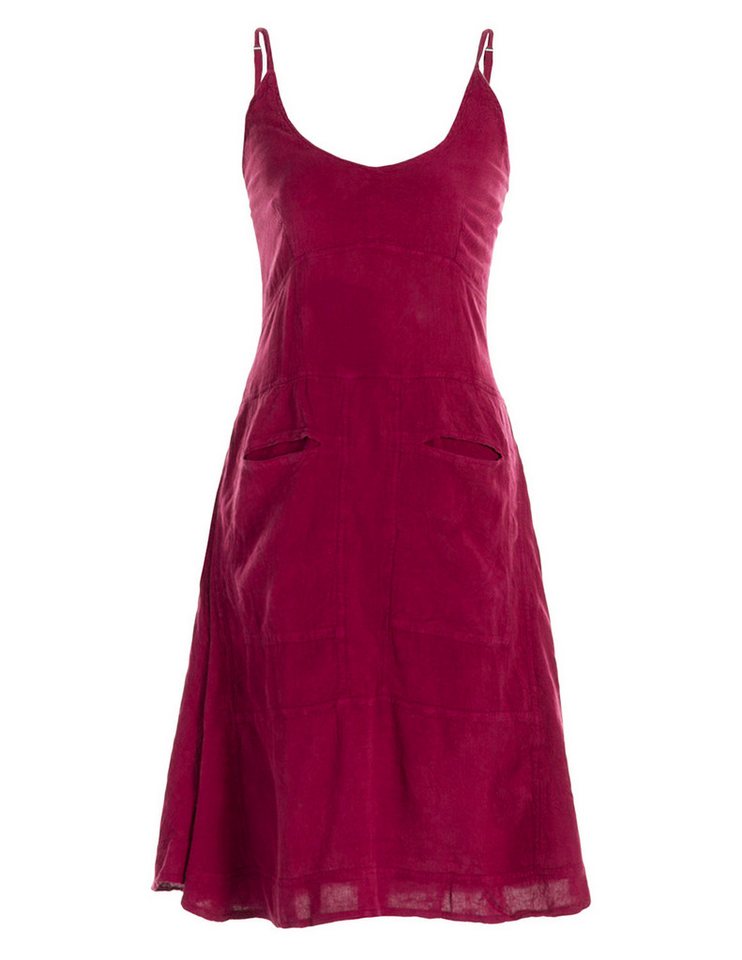 Vishes Sommerkleid Damen Trägerkleid Baumwolle mit Taschen A-Linie Alternative Mode, Boho, Hippie, Ethno, Festival