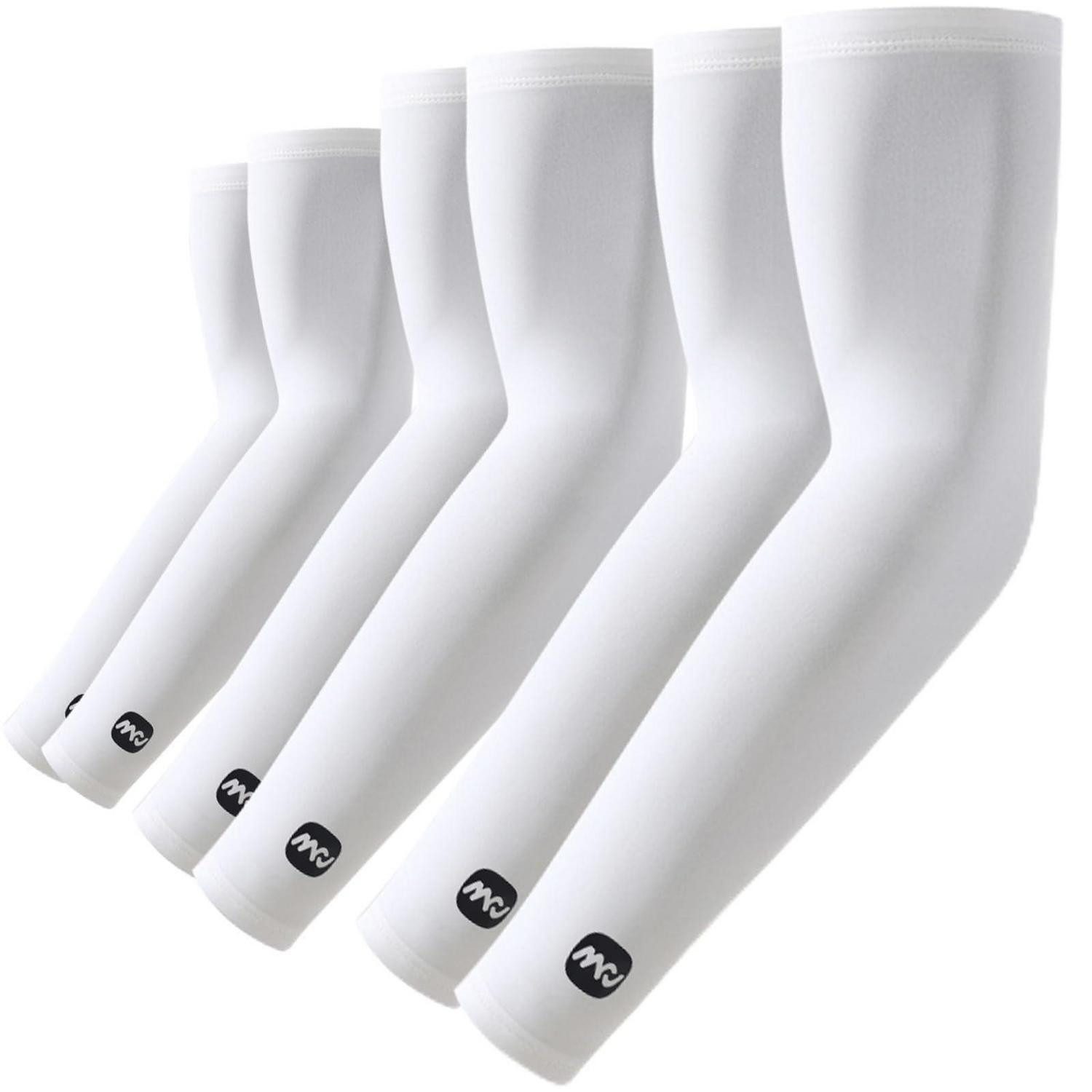 LuxusKollektion Armlinge UV Arm Sleeve Kühl Armstulpen 3er-Pack Weiß L