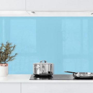 Bilderdepot24 Küchenrückwand pastell dekor einfarbig Wandpaneel Küche Pastellblau, (1-tlg., Nischenrückwand - für Fliesenspiegel ohne Bohren - matt), Spritzschutz Rückwand Küche Herd - Folie selbstklebend versch. Größen