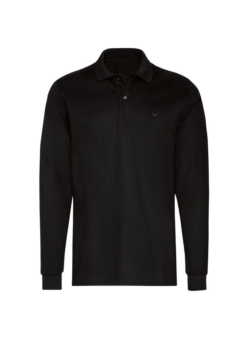 Trigema Poloshirt TRIGEMA Langarm Poloshirt mit Armbündchen (1-tlg)