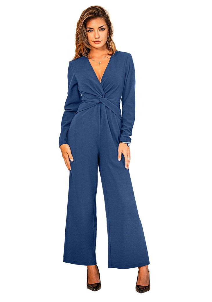 Cupshe Jumpsuit Eleganter Twist-Front-Jumpsuit in Marineblau