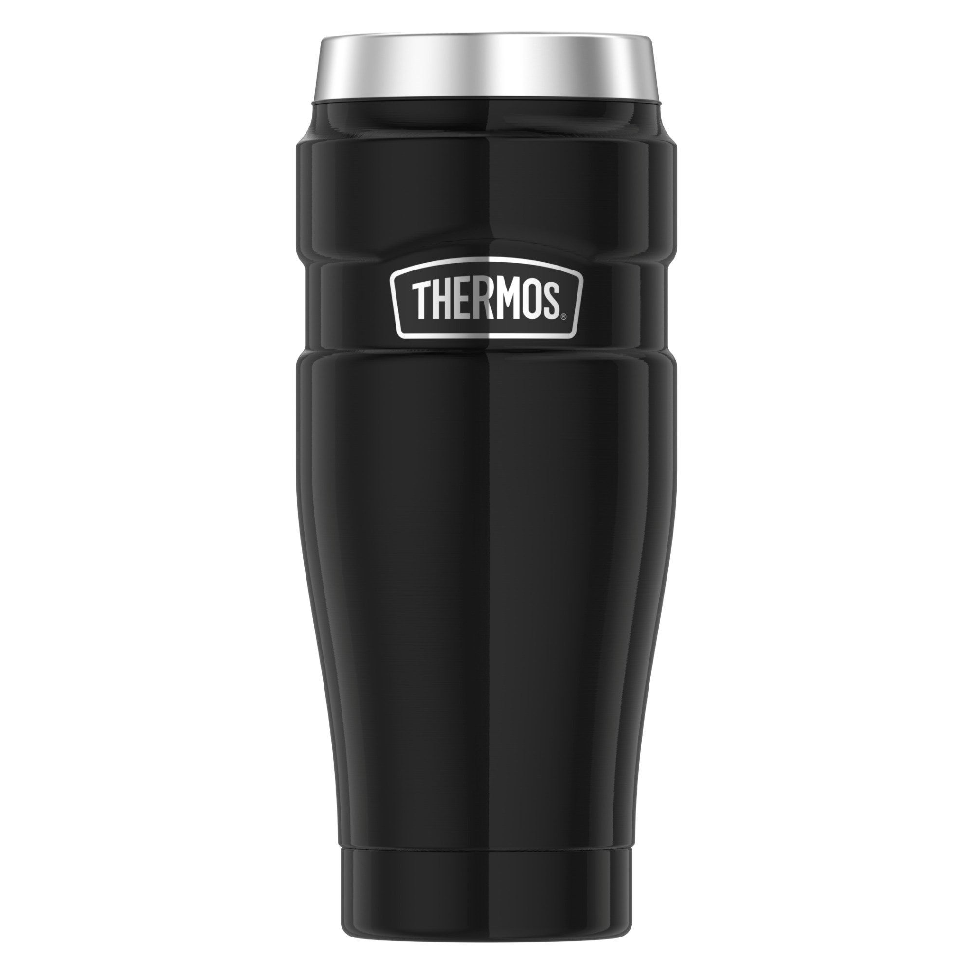 THERMOS Thermobecher STAINLESS KING MUG, doppelwandiger Edelstahl, spülmaschinenfest, 1-tlg., Edelstahl, Kunststoff, Silikon, 0,47l, 7h heiß & 18h kalt, absolut dicht, DrinkLock – Verschlusssystem