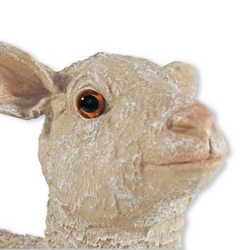 colourliving Gartenfigur Schaf Figur Nancy Deko Schaf liegend Lamm Figur, (Bauernhoftiere), 40 cm lang, Dekofigur Schaf lebensecht, handbemalt, detailgetreu