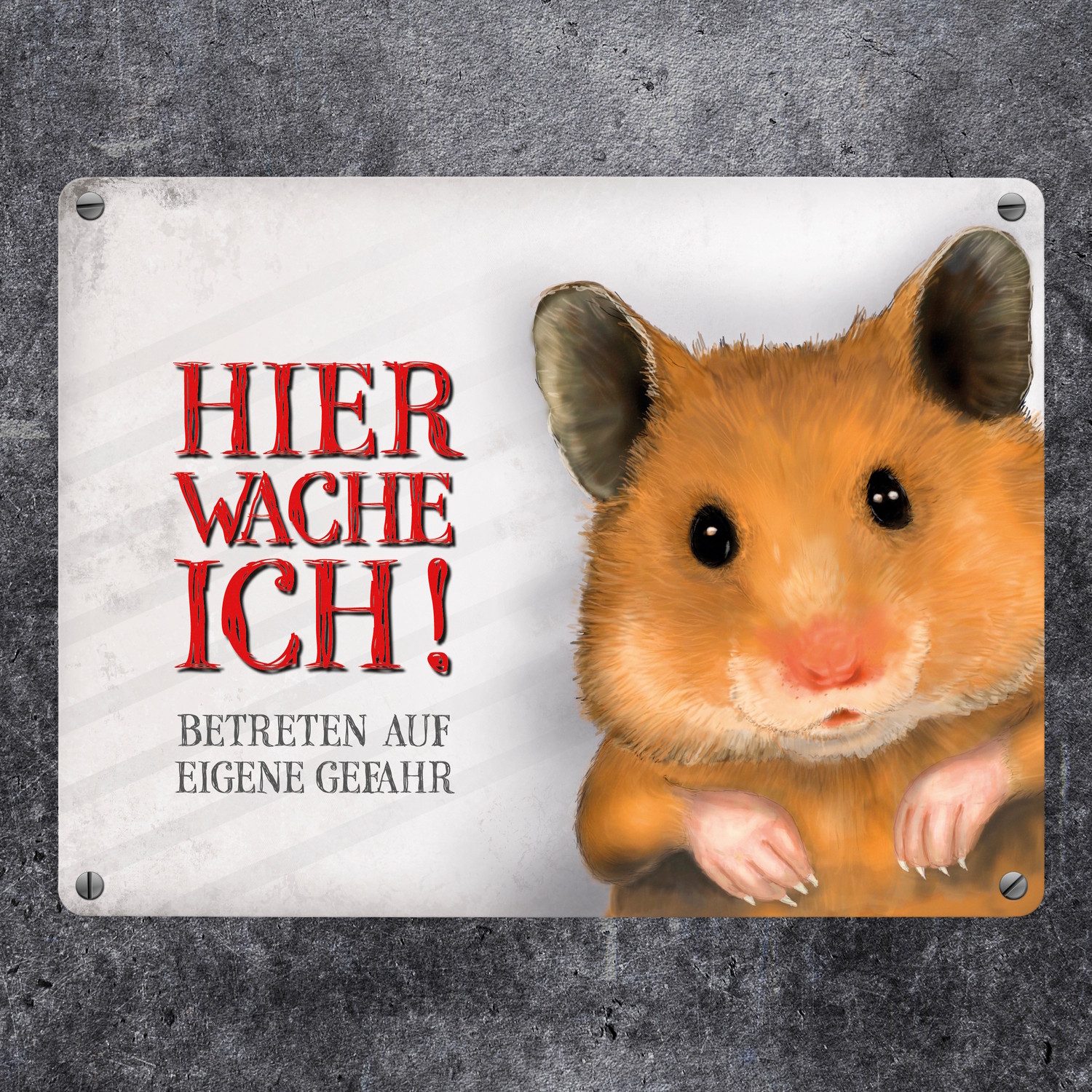 speecheese Metallschild Metallschild mit Hamster Motiv und Spruch: Betreten günstig online kaufen