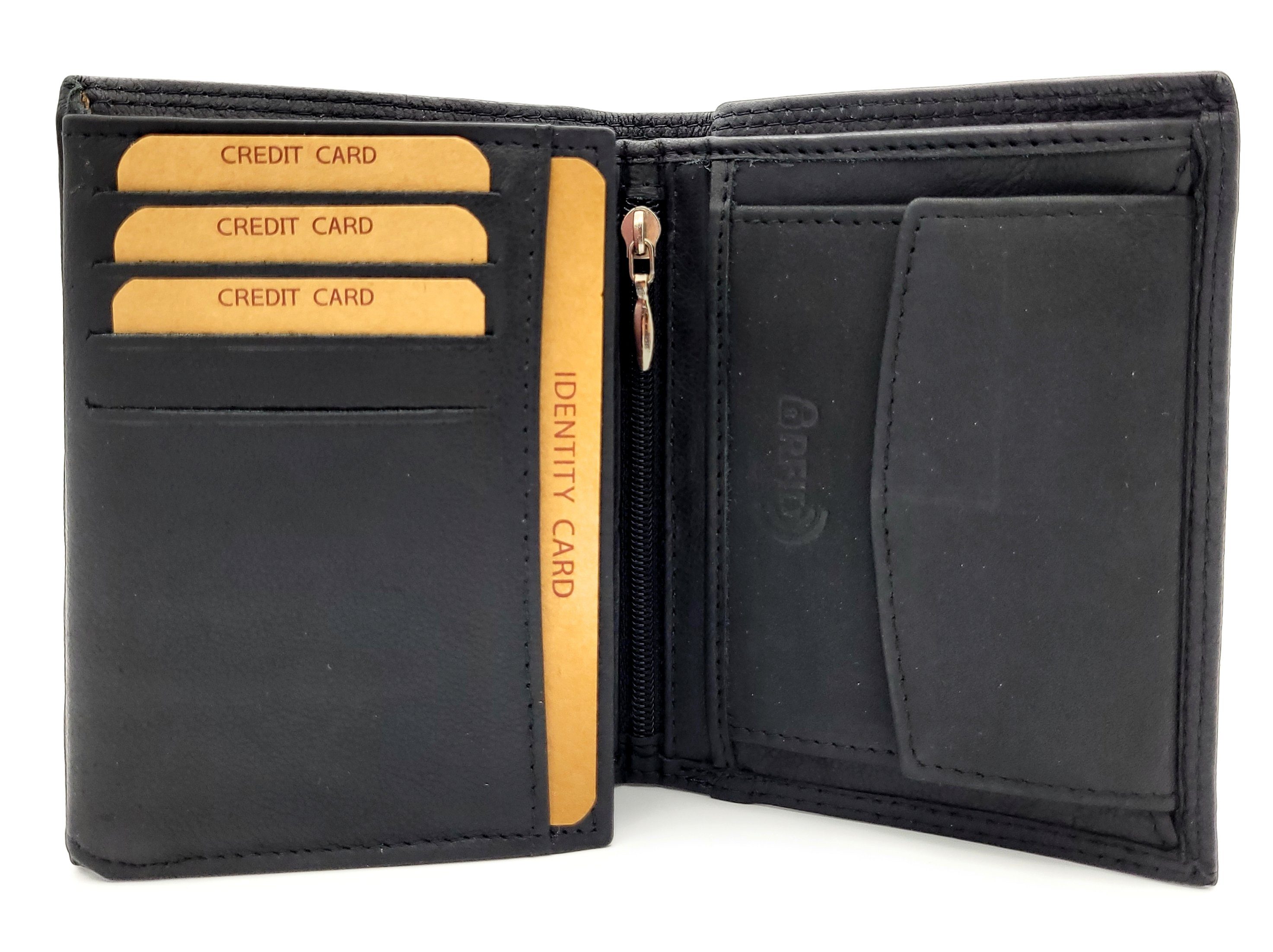 KFZ Papiere, Portemonnaie Ausweisfach aus Geldbörse großem Velourleder, McLean für echt Scheinfächer Schutz mit außen, Doppelnaht Leder RFID echtem