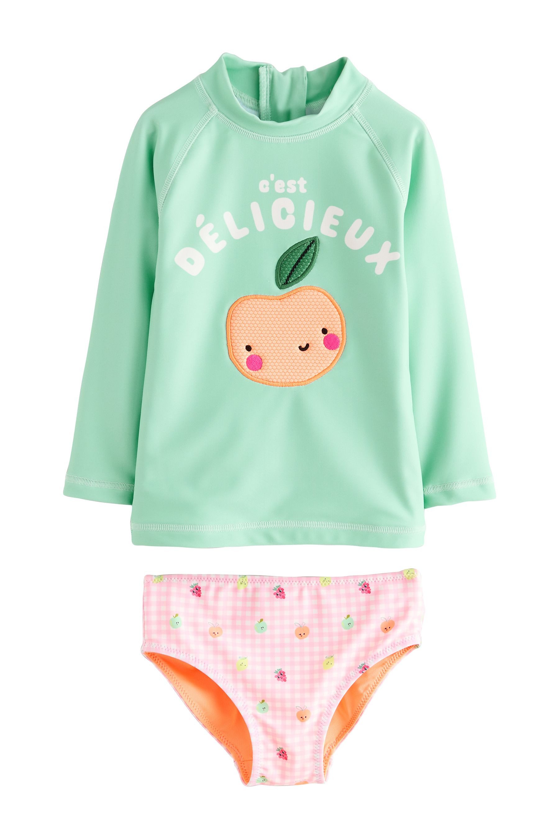 Mint Green Gingham Fruit