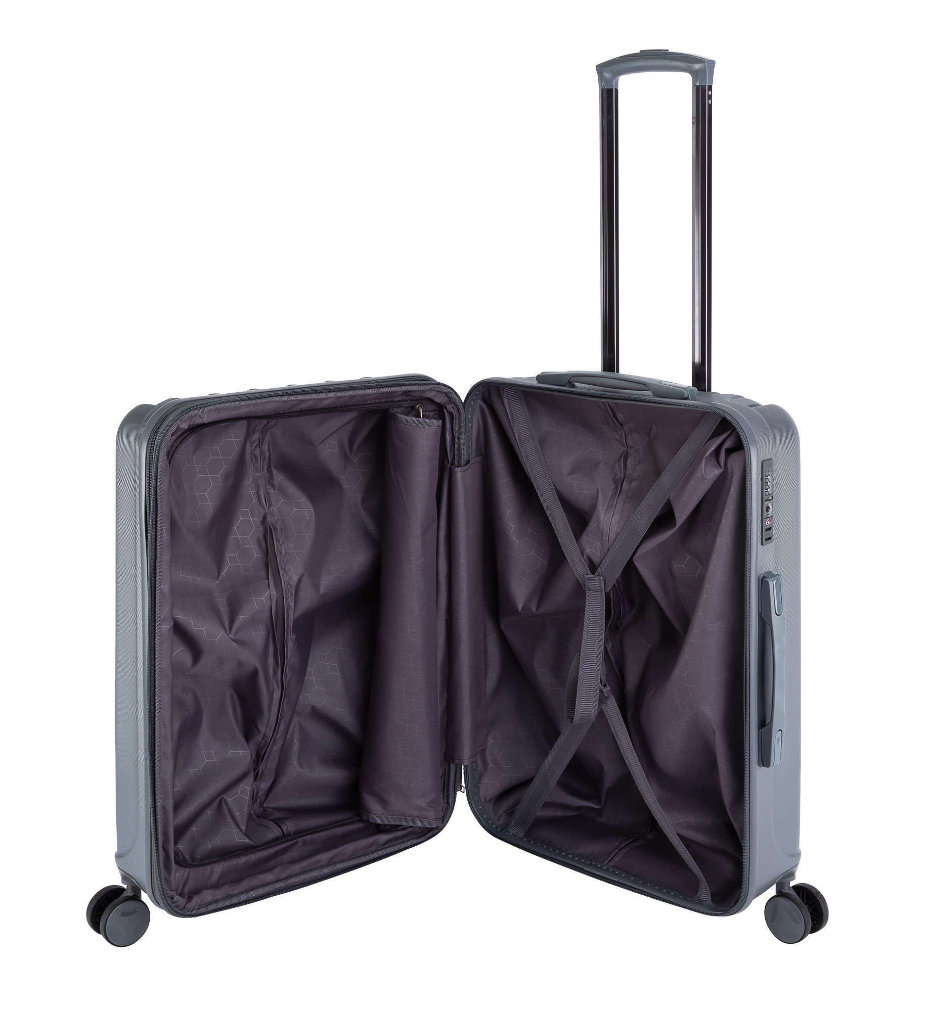 Travelhouse Hartschalen-Trolley Porto, 4 Rollen, Dehnfalte +15% Volumen, robuste Reißverschlüsse, große Rollen