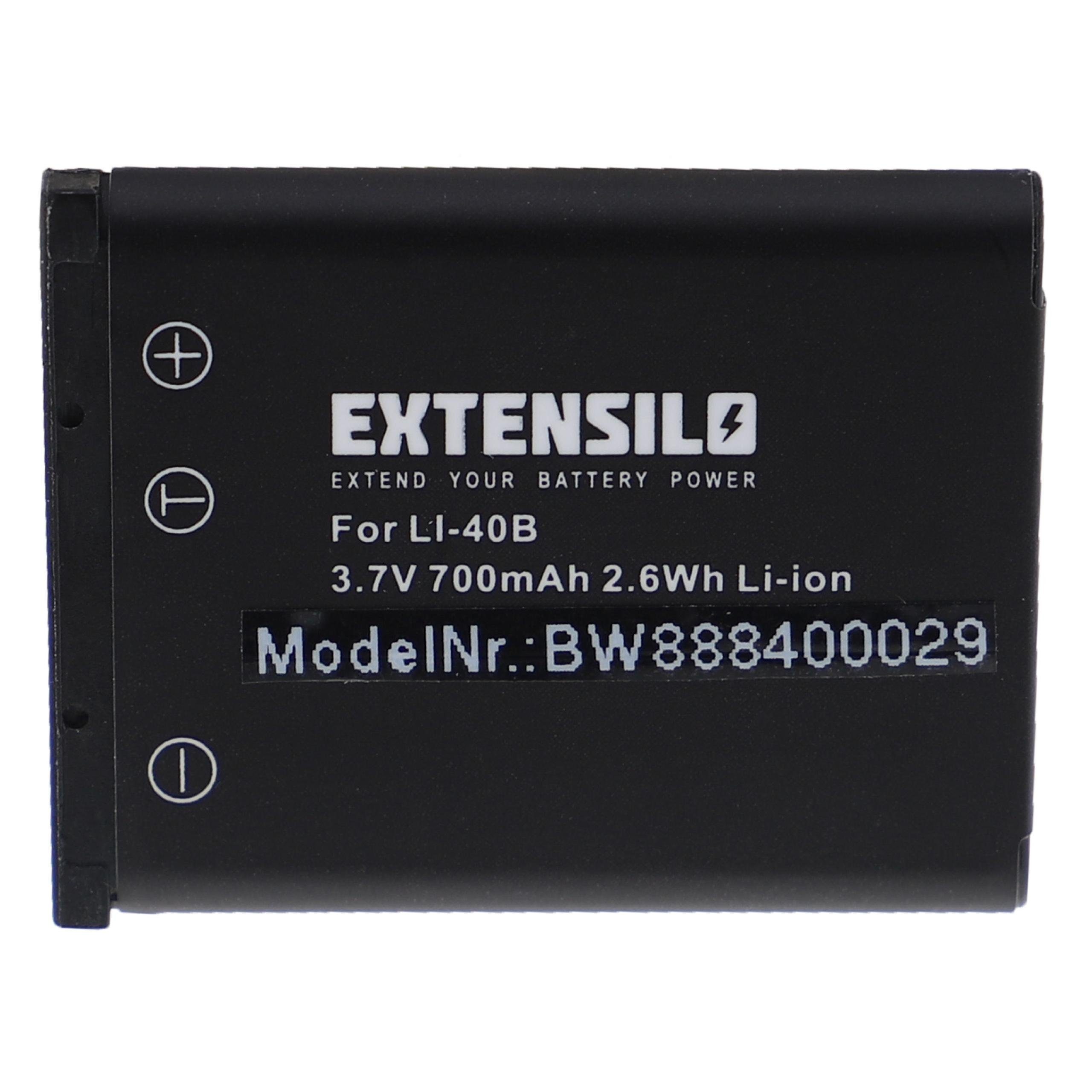 Extensilo kompatibel mit Rollei Compactline CL390 SE, CL-390SE Kamera-Akku Li-Ion 700 mAh (3,7 V)