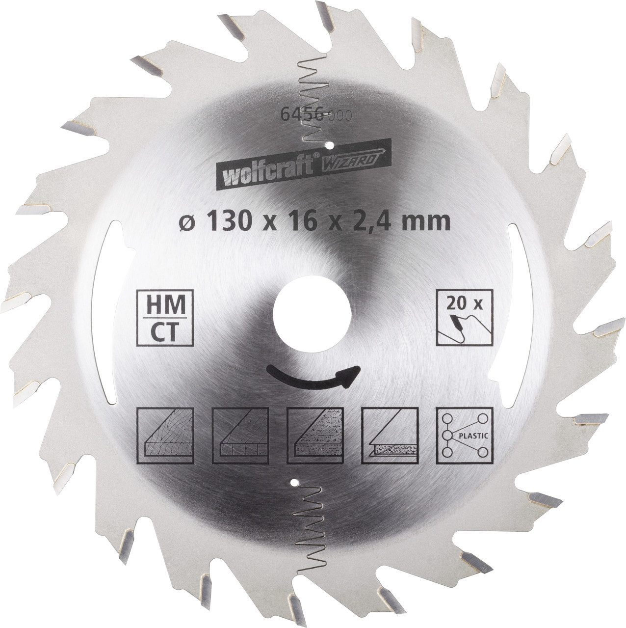 Wolfcraft Kreissägeblatt Wolfcraft Kreissägeblatt Serie silber Ø 130 mm