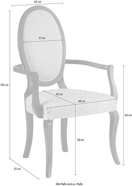 Home affaire Armlehnstuhl Stühle Duca (1 St), Breite 62 cm