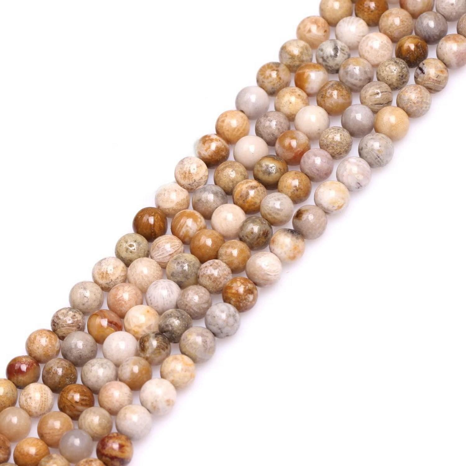 LuxusKollektion Bastelperlen Edelsteinperlen gelb 6mm, (63-tlg)