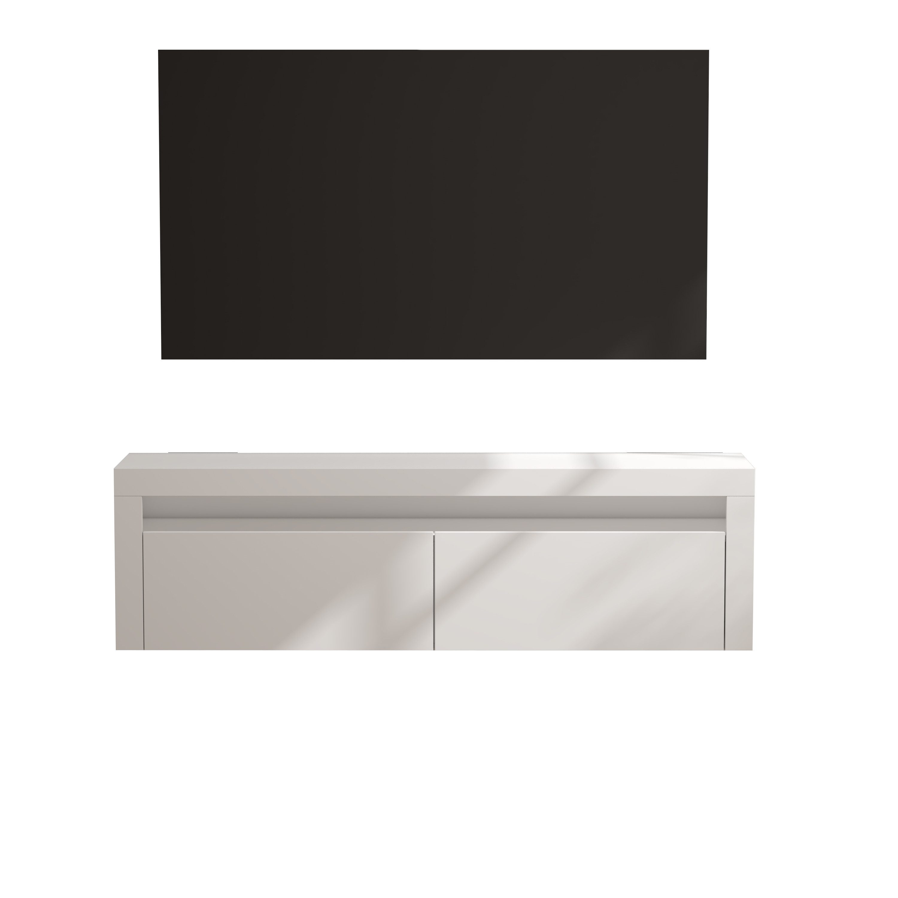 doporro Lowboard TV-Schrank Low-Board Fernsehschrank Hängend 2 Schranktüren 160x40x46cm