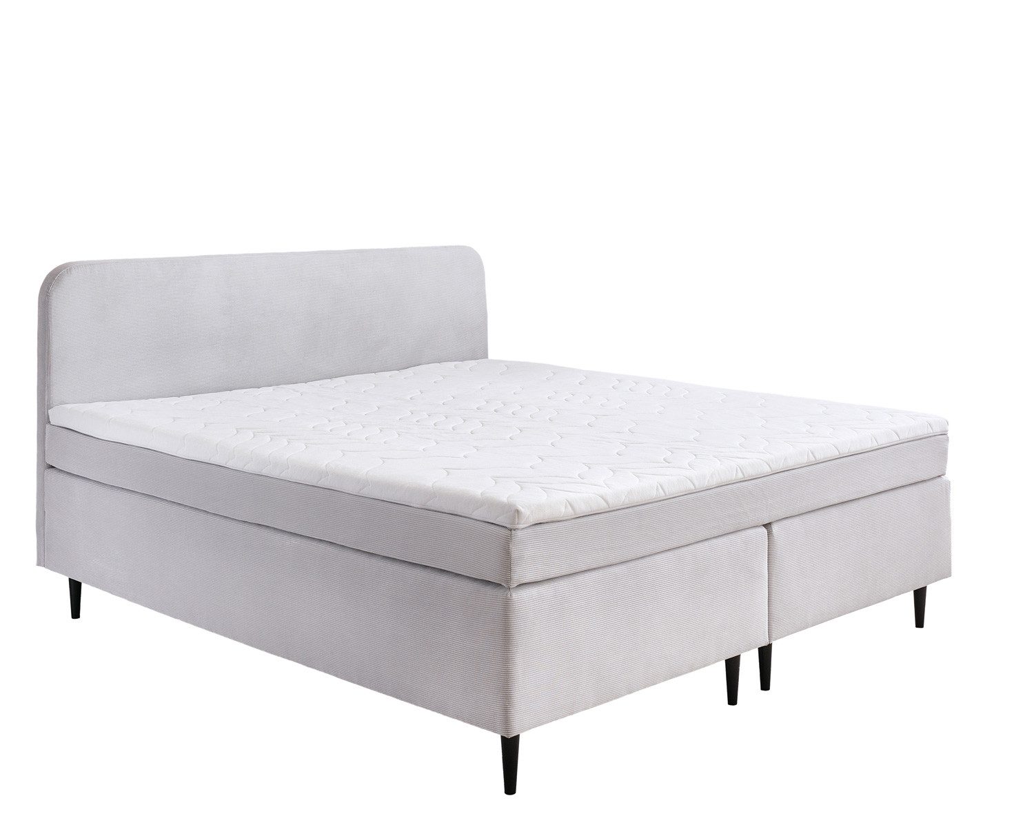 Sun Garden Boxspringbett Boxspringbett Villach Feincord silber 140x200 cm