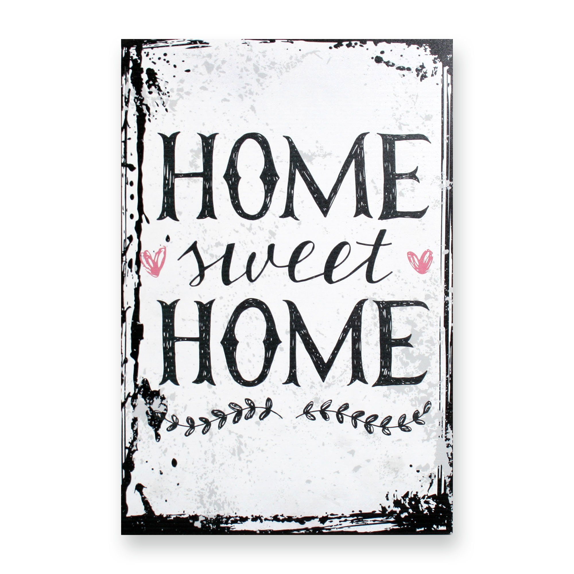 Kreative Feder Holzbild Deko-Bild „Home sweet Home“ aus Holz, mit Motiv & Spruch, ideales Geschenk für Freunde & Familie