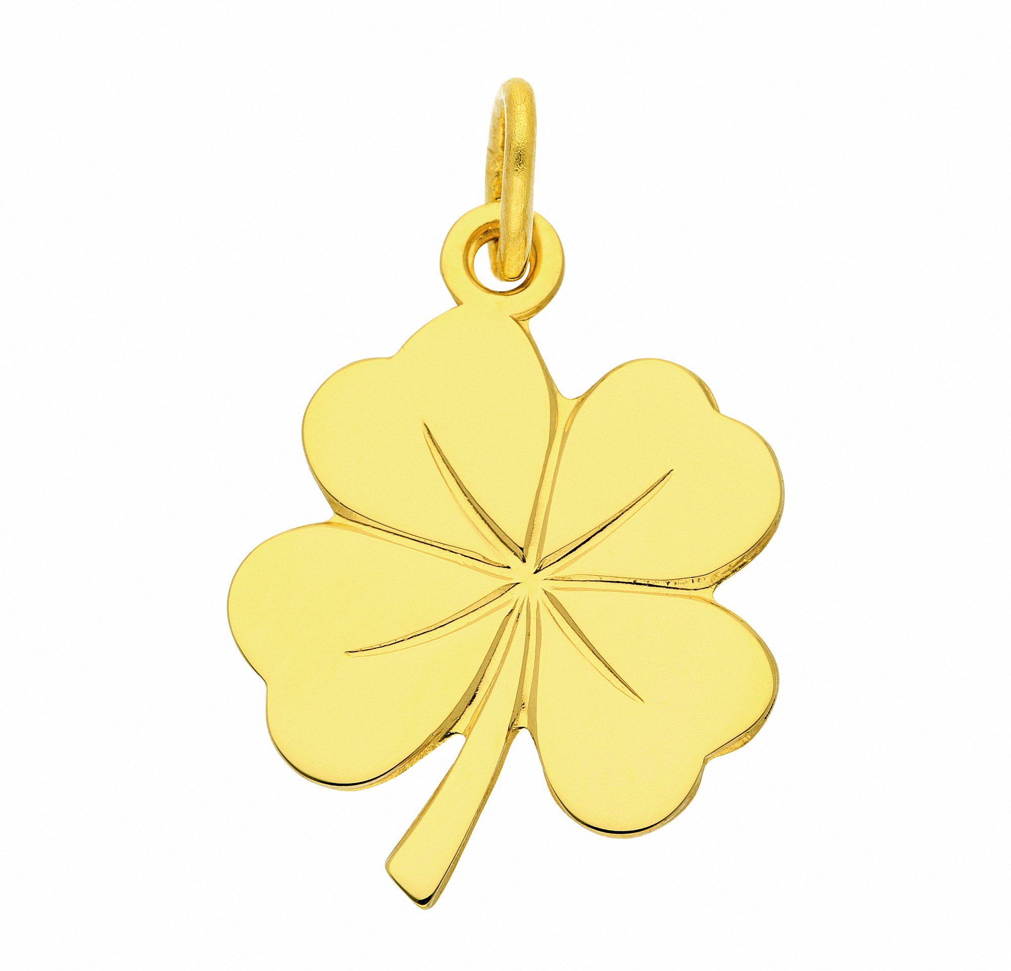 Adelia´s Кулоны Damen 585 Gold Anhänger Kleeblatt, Goldschmuck für Damen