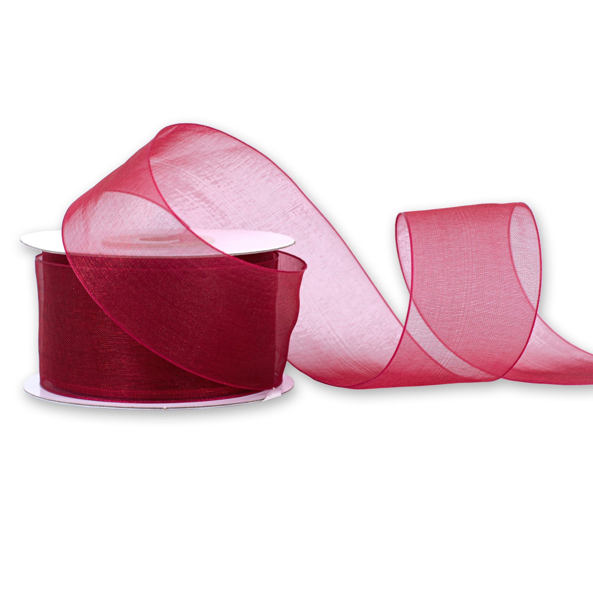 Creativery Organzaband, Organzaband 38mm x 25m Rolle Bordeaux