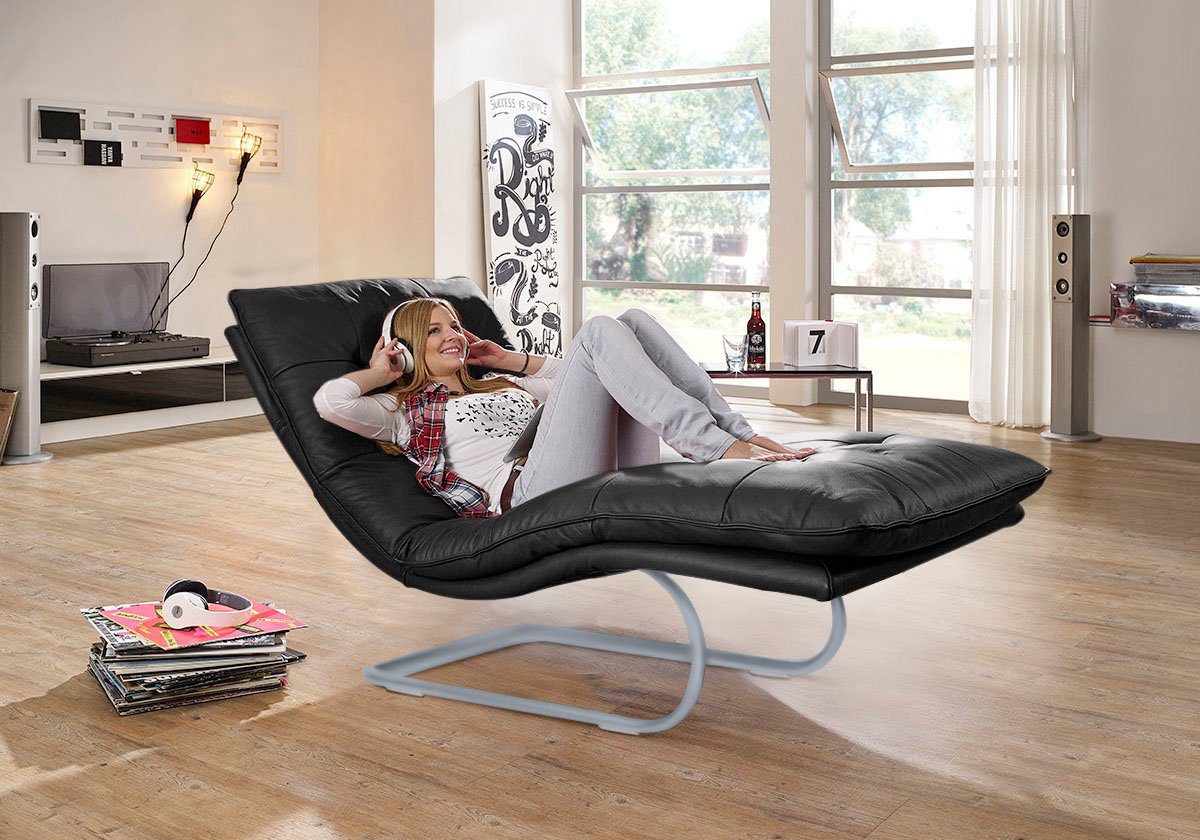 W.SCHILLIG Relaxliege daily dreams, in Waffelkissen-Optik, wahlweise mit Motor, silber matt, in 2 Breiten