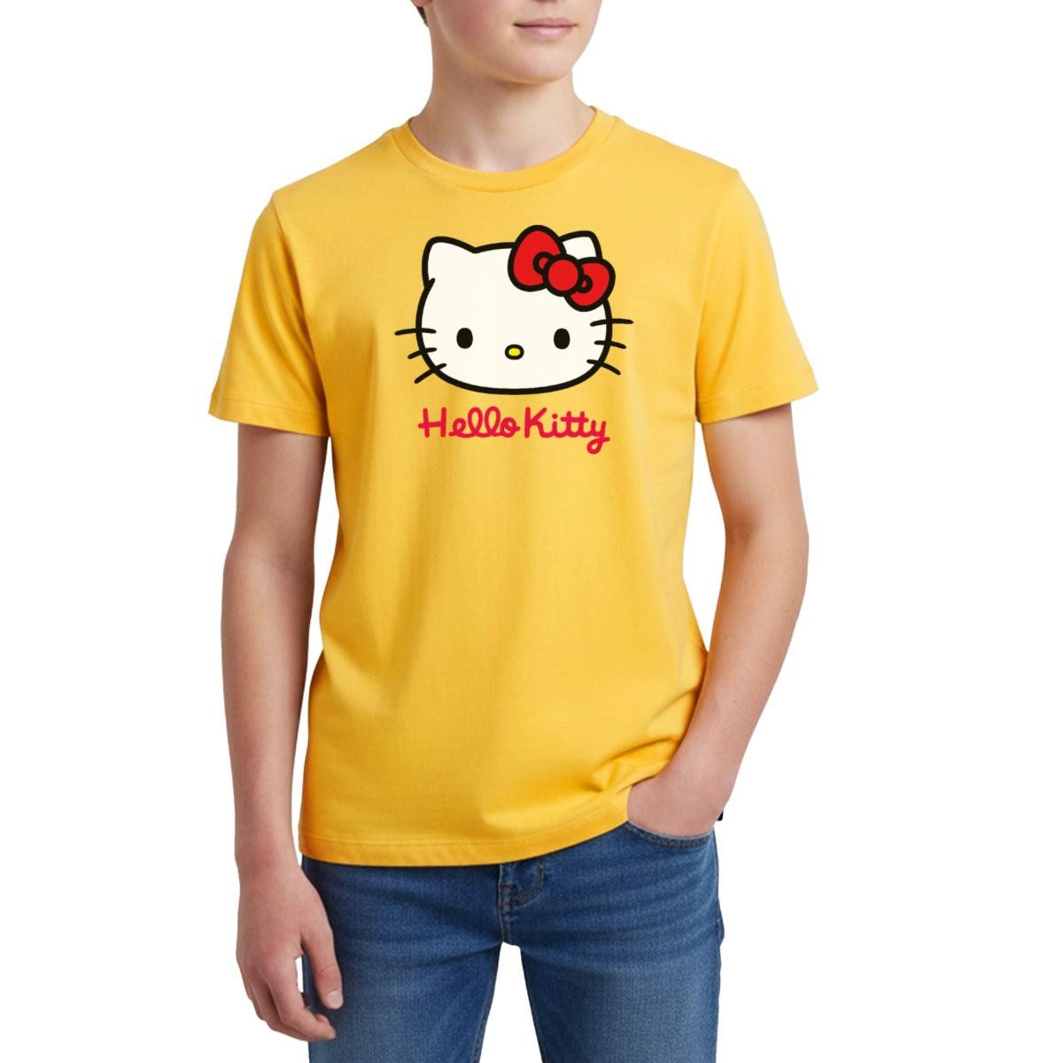 T-Shirt Hello Kitty Klassisch Mit Schriftzug Teenager Premium T-Shirt