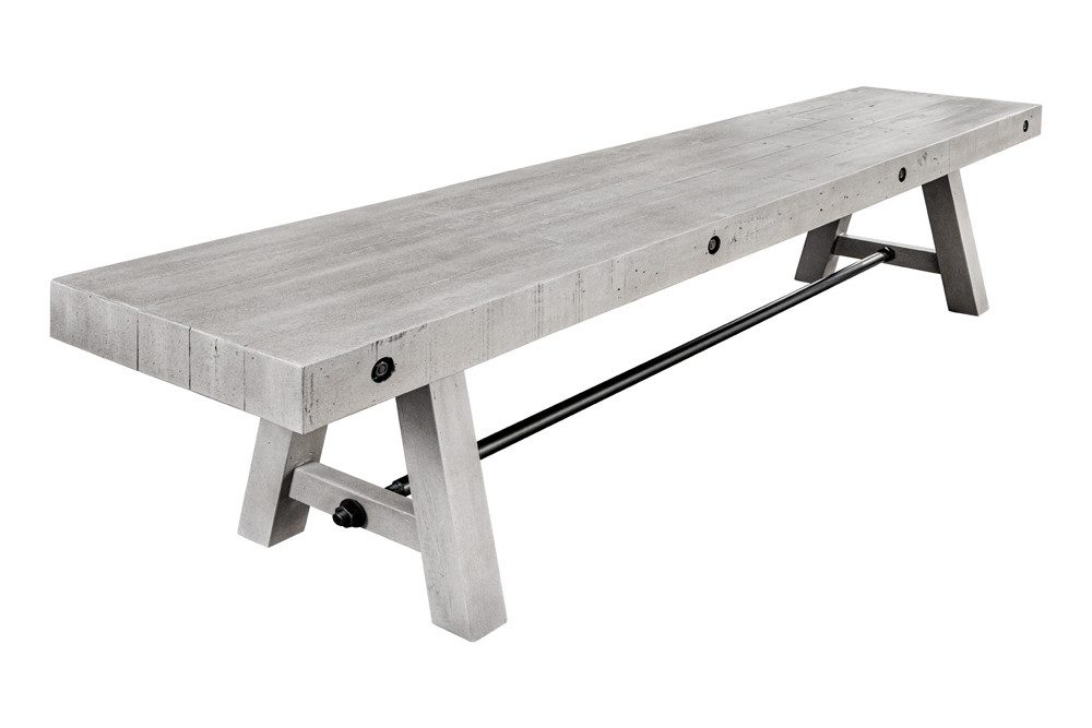 riess-ambiente Sitzbank FINCA 200cm grau · Esszimmerbank aus recyceltem Massivholz & Eisen (Einzelartikel, 1-St), Bohlenoptik · Pinienholz · Holzbank · ohne Lehne · Industrial Design