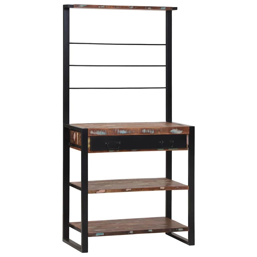 vidaXL Küchenregal Küchenregal Mehrfarbig und Schwarz 80 x 40 x 160 cm, 1-tlg.