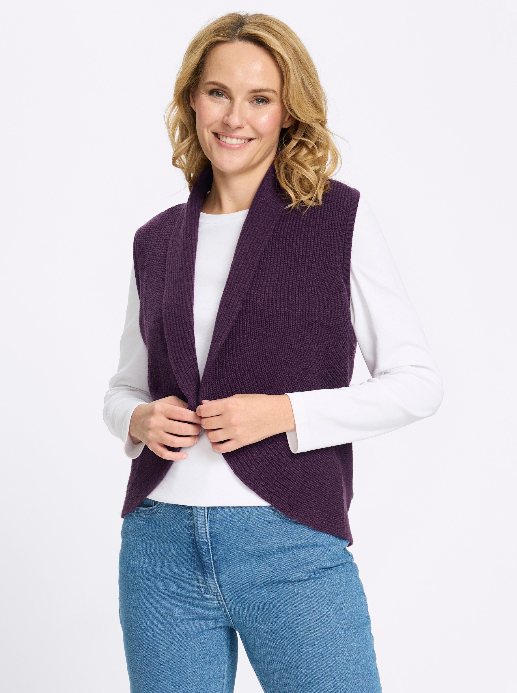 Sieh an! Strickweste Strickweste Ärmellos Jersey
