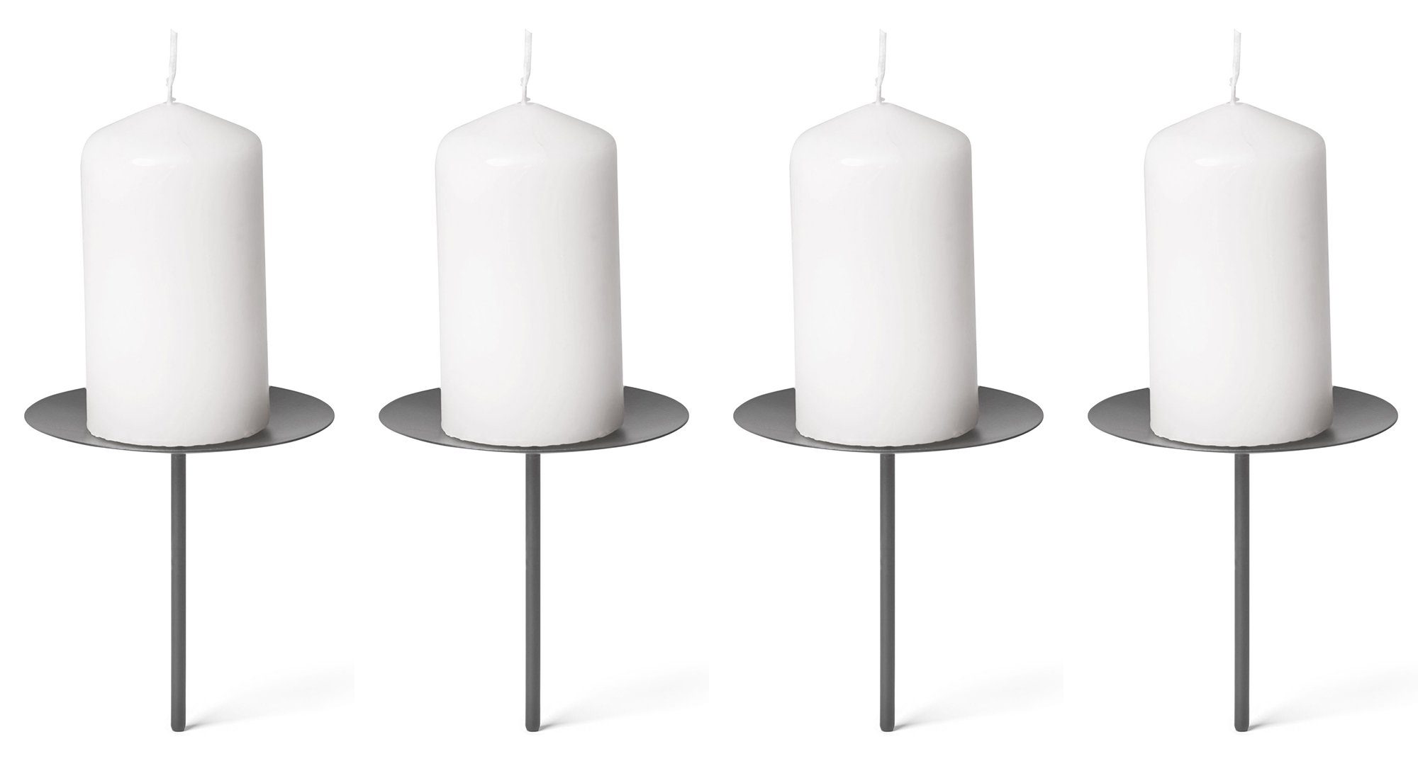 Novaliv Kerzenständer (Spar-Set, Kerzenpicks Kerzenpicks 12x mit Dorn 12 Schwarz), St., 24127-Var mit - Dorn Schwarz - Silber