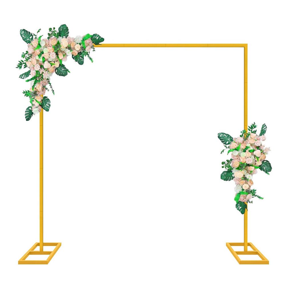 FANNOU Wabendekoration Hochzeitsbogen Hintergrund Ständer, Eckig Ballonbogen Gold, Metall Traubogen Hochzeit, Ballonbogen, Hochzeit, Geburtstags, Partys