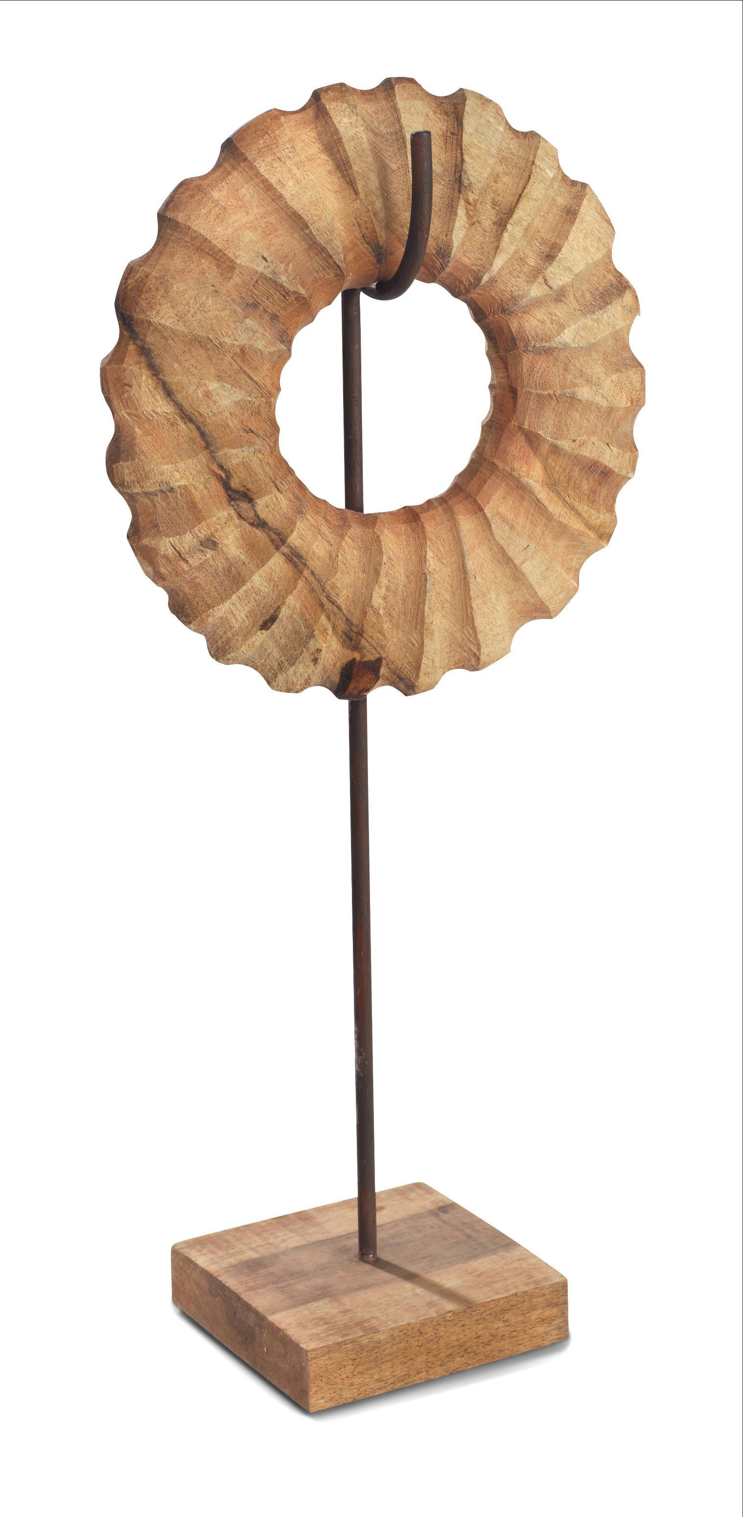 Skulptur Moritz Kreis Donut Fensterdeko, Tischdeko, 54x25x12cm, Skulptur Wanddeko, Unendlichkeit Holzdeko mittel Holz, Dekoobjekt