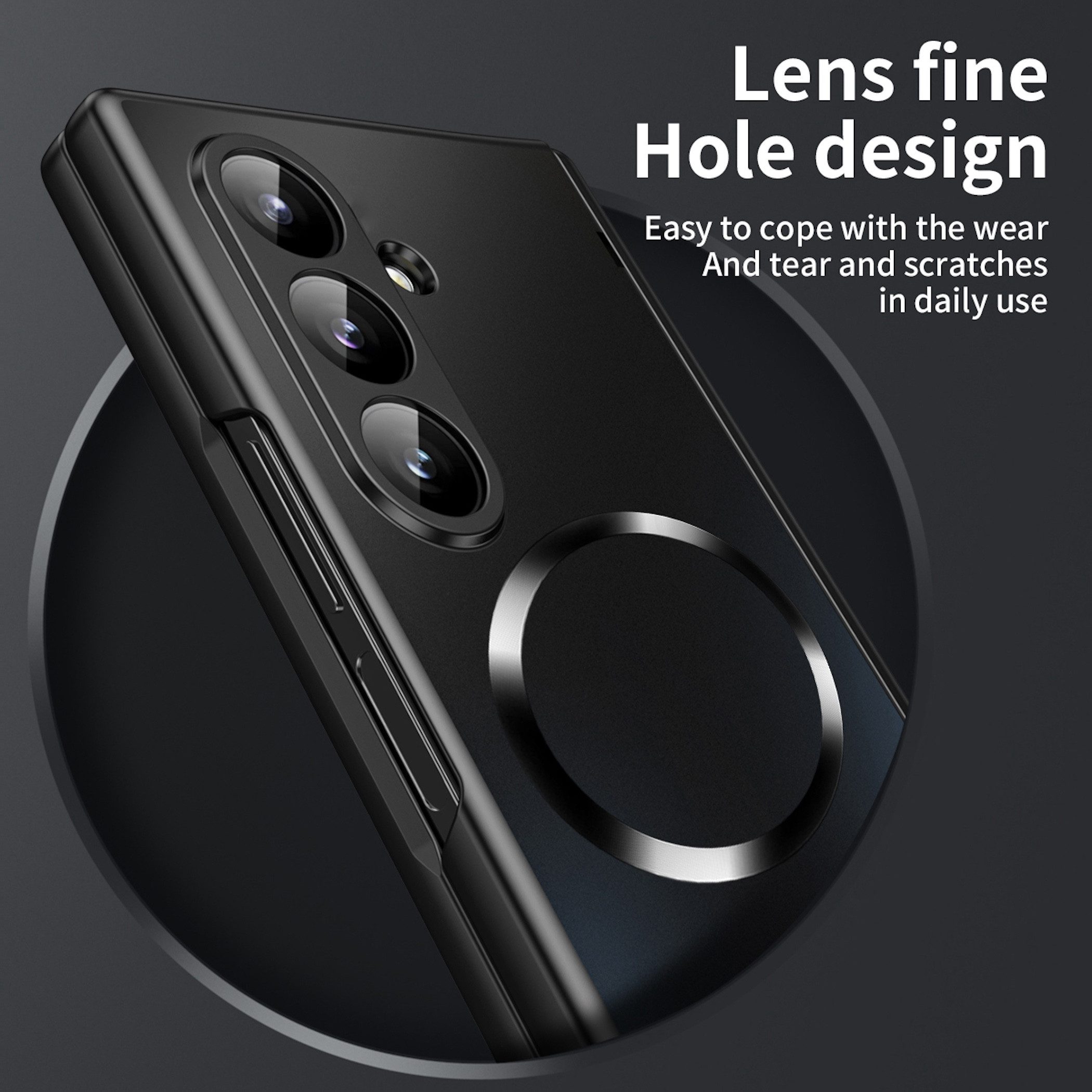 Wigento Handyhülle Klapphülle + H9 Display Glas Samsung Galaxy Z Fold8 Ultra 5G Schwarz 8,00 Zoll und 6,50 Zoll, Kamera Lisen Schutz – Bild 5 von 5