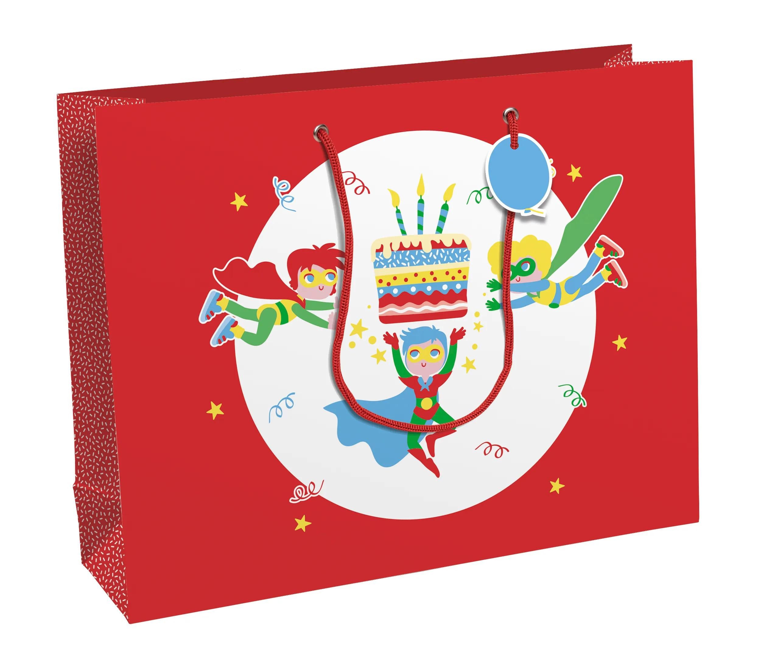 CLAIREFONTAINE Geschenkpapier 6x Geschenktasche Shopping 37x11,8x27,5 cm, Power Rot 32406-6C, Tasche