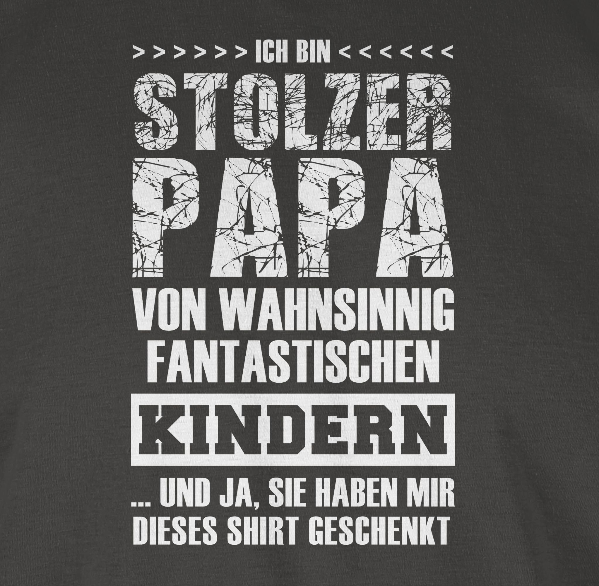 Shirtracer T-Shirt Stolzer Papa Fantastische Vatertag 03 Dunkelgrau Geschenk Kinder Papa für
