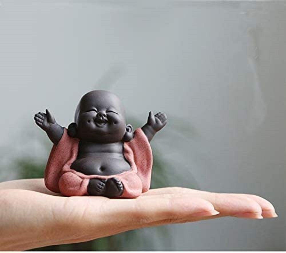 zggzerg Buddhafigur Keramik-Figur, Kleiner süßer Buddhafigur Buddha