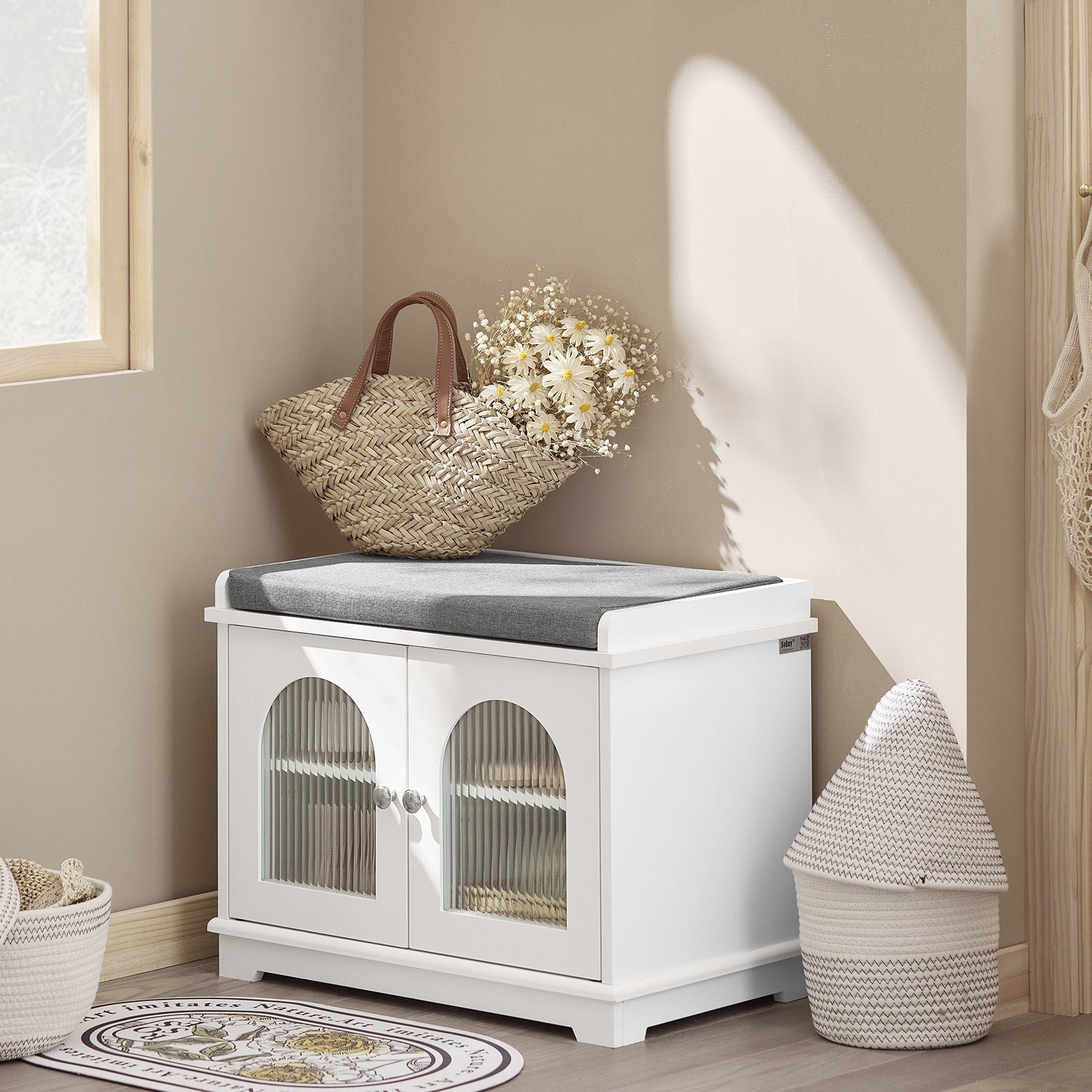 SoBuy FSR80-SG Sitzkommode Sitzbank Mit Produktbild-Vorschau 5