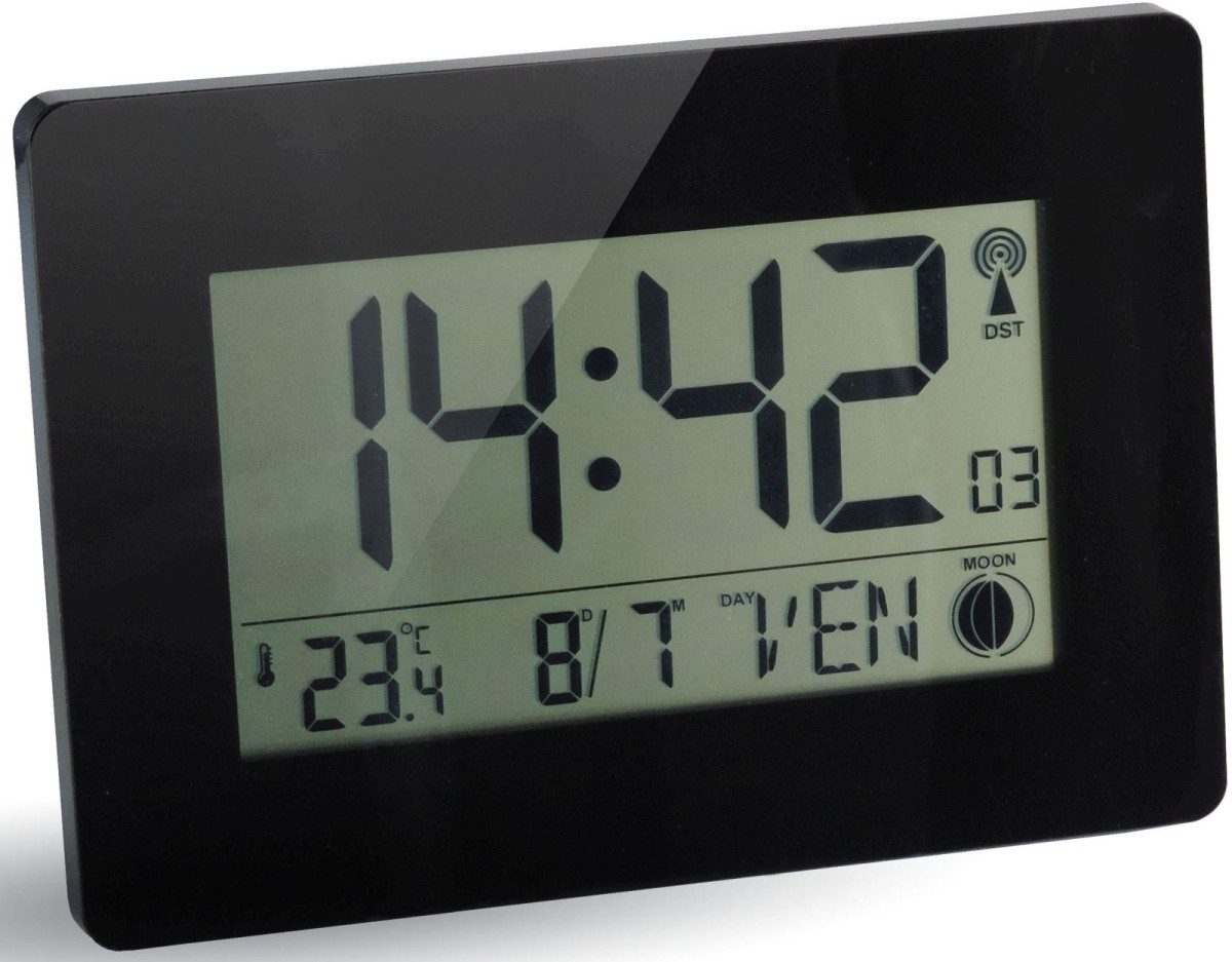 Uhr Wanduhr digitaler Anzeige 22,9x16,2x2,7cm schwarz.