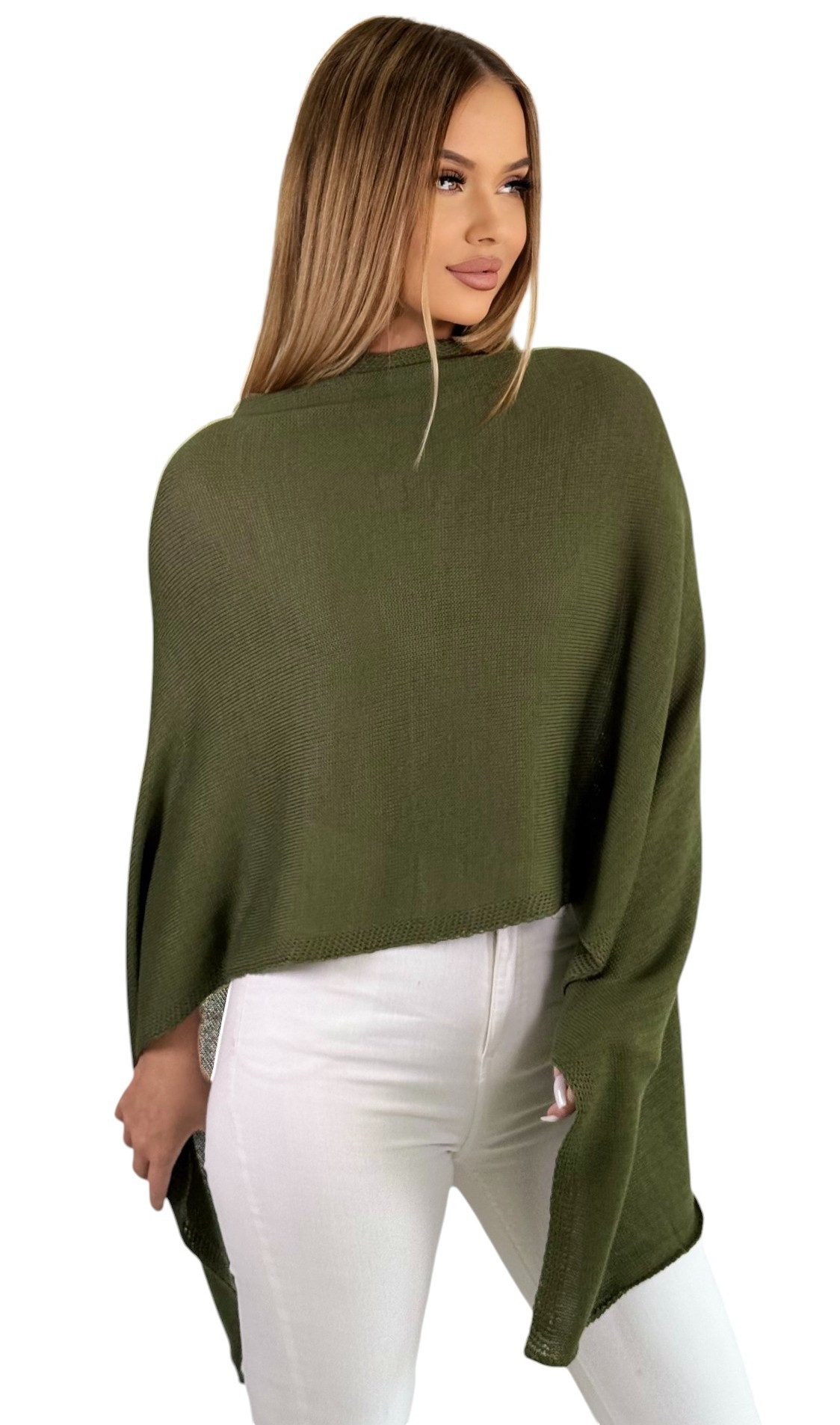 Mississhop Strickponcho Damen Poncho Cape Überwurf günstig online kaufen