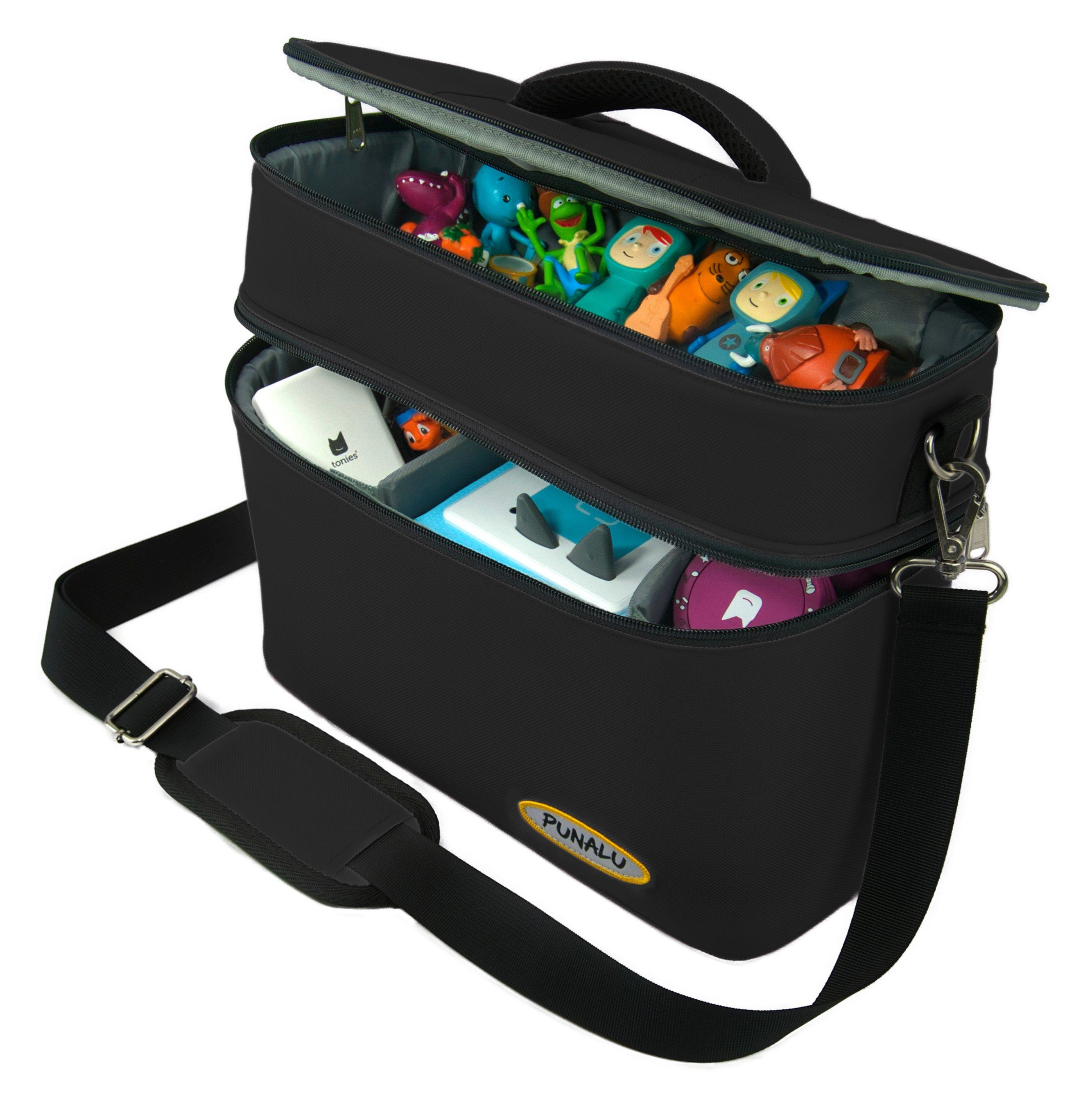 PUNALU Aufbewahrungstasche PUNALU XL Tasche für Toniebox 1 & 2 – Platz für bis zu 68 Tonies, mit abnehmbaren Schultergurt