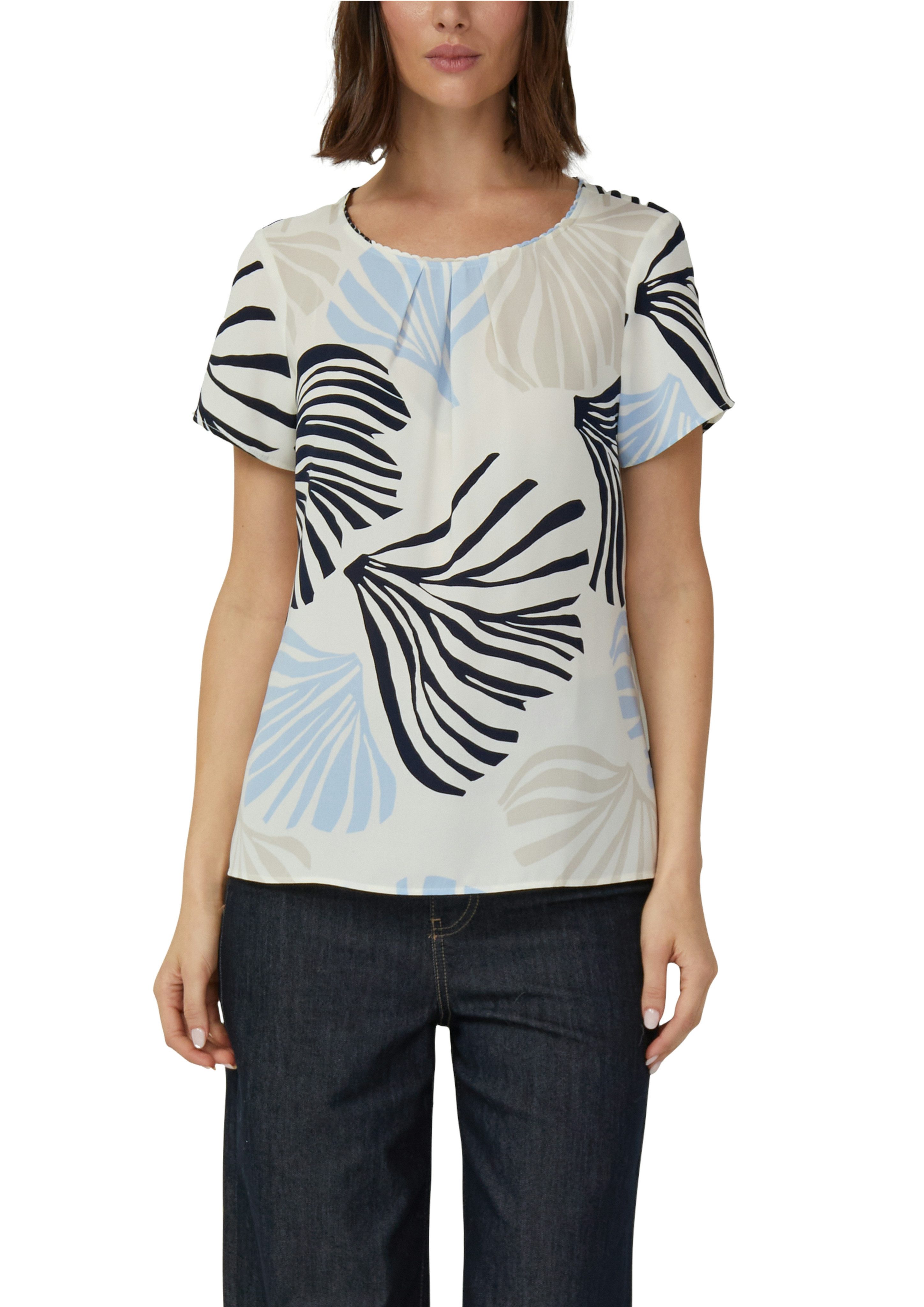 s.Oliver BLACK LABEL Kurzarmbluse mit grafischem Muster