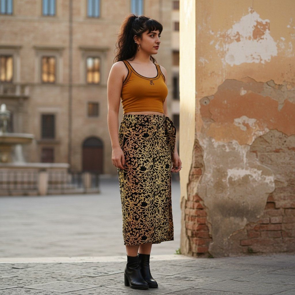 Guru-Shop Minirock 3/4 Wickelrock, Bali Sarong Strandrock,.. günstig online kaufen