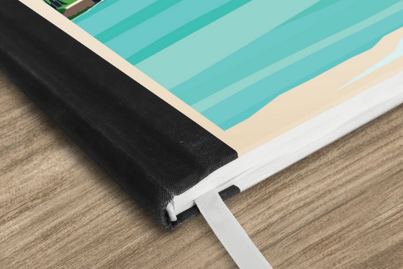 Thumbnail - MuchoWow Notizbuch Vintage-Illustration Urlaub am Meer, Notebook, Notizblock a5, Tagebuch, Journal Liniert