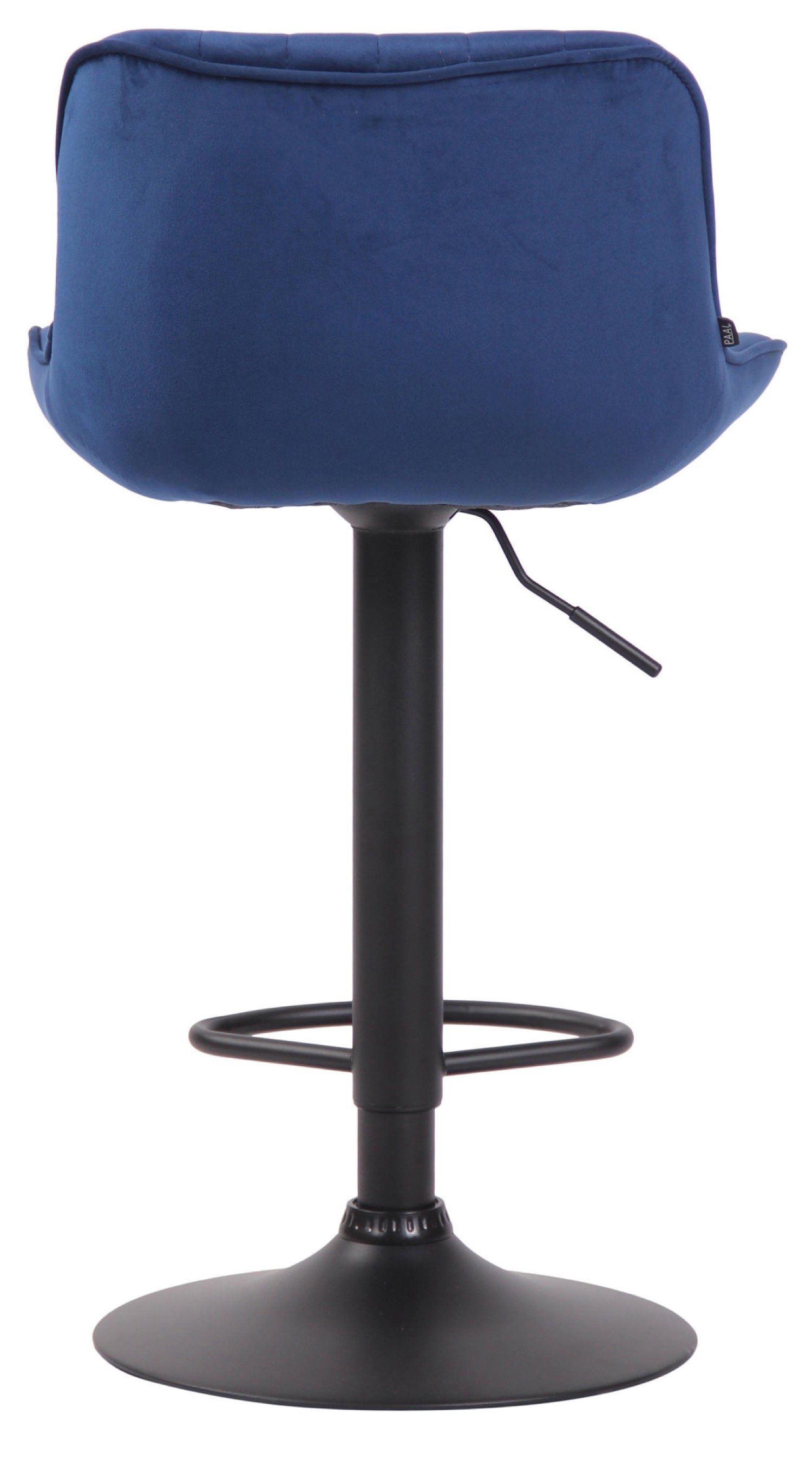 und schwarz Rückenlehne Metall Hocker Lento Samt drehbar Küche Blau Barhocker Theke (Barstuhl für - Gestell mit höhenverstellbar), Sitzfläche: Fußstütze & bequemer - angenehmer TPFLiving 360° und