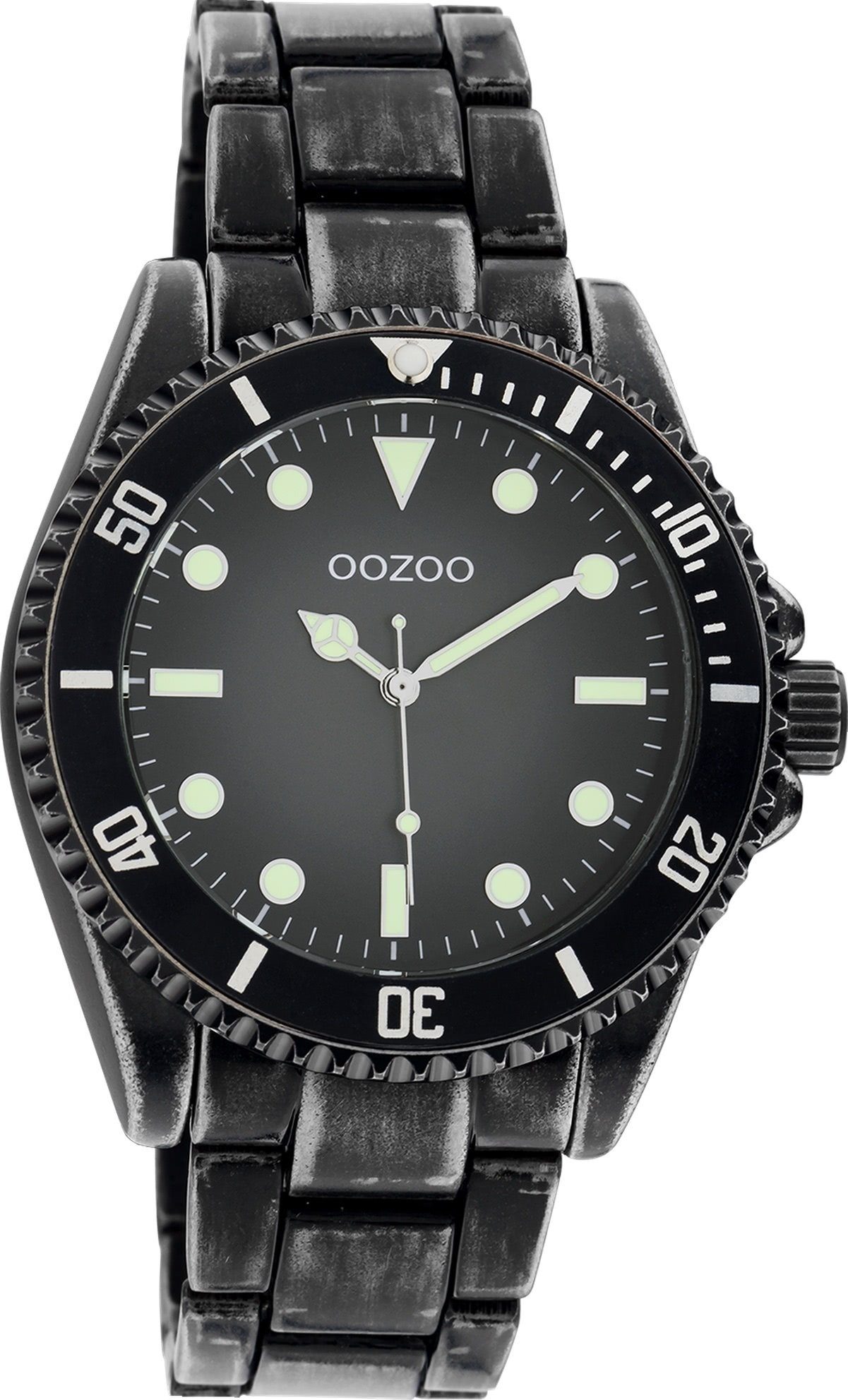 OOZOO Quarzuhr Oozoo Herren Edelstahlarmband, Casual-Style Armbanduhr (ca. Herrenuhr 42mm) Timepieces, groß rund