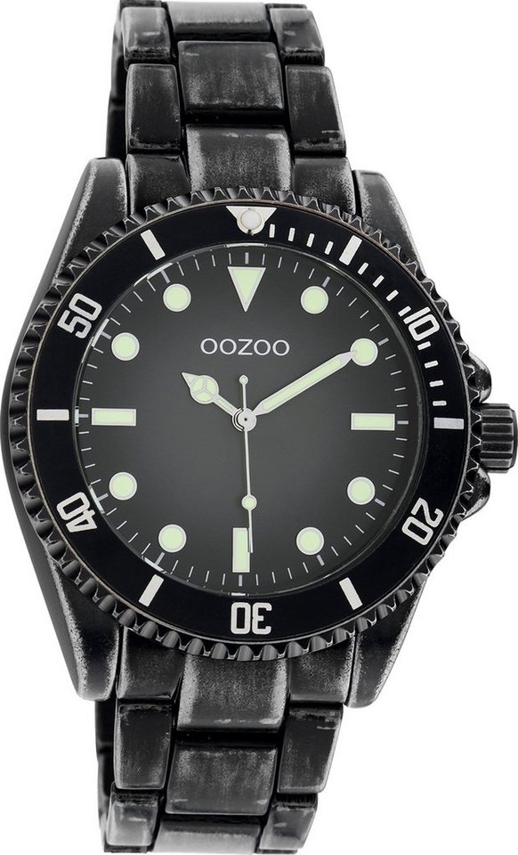 OOZOO Quarzuhr Oozoo Herren Armbanduhr Timepieces, Herrenuhr rund, groß  (ca. 42mm) Edelstahlarmband, Casual-Style