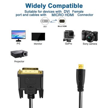 Bolwins R08 Micro HDMI auf DVI Kabel Micro HDMI 1.4 auf DVI 24+1 Stecker 1,8m Computer-Kabel
