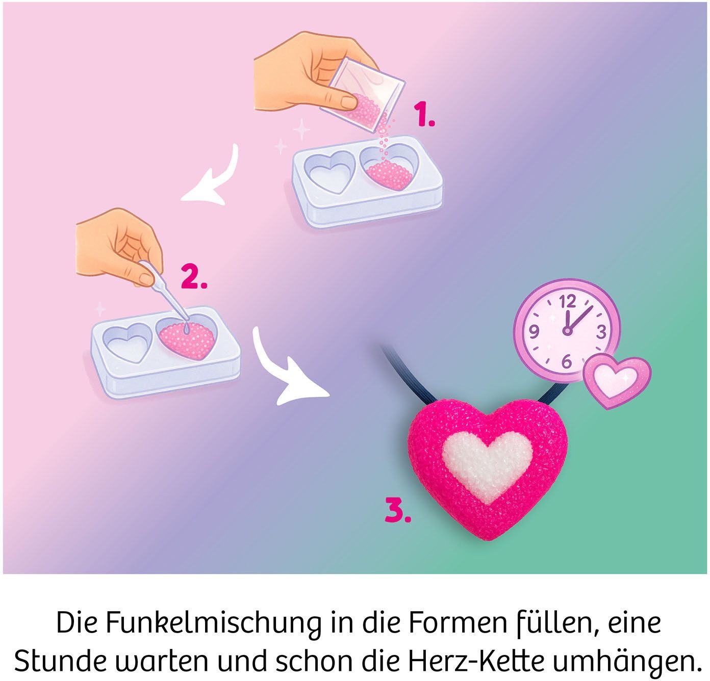 Kosmos Kreativset Spielzeug Kreativität Basteln Funkel-Herzen EINZEL 601461