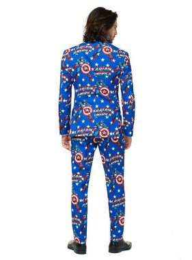 Opposuits Kostüm Marvel Captain America, Lizenzierter Marvel-Anzug - einmal angeguckt und man sieht nur noch St